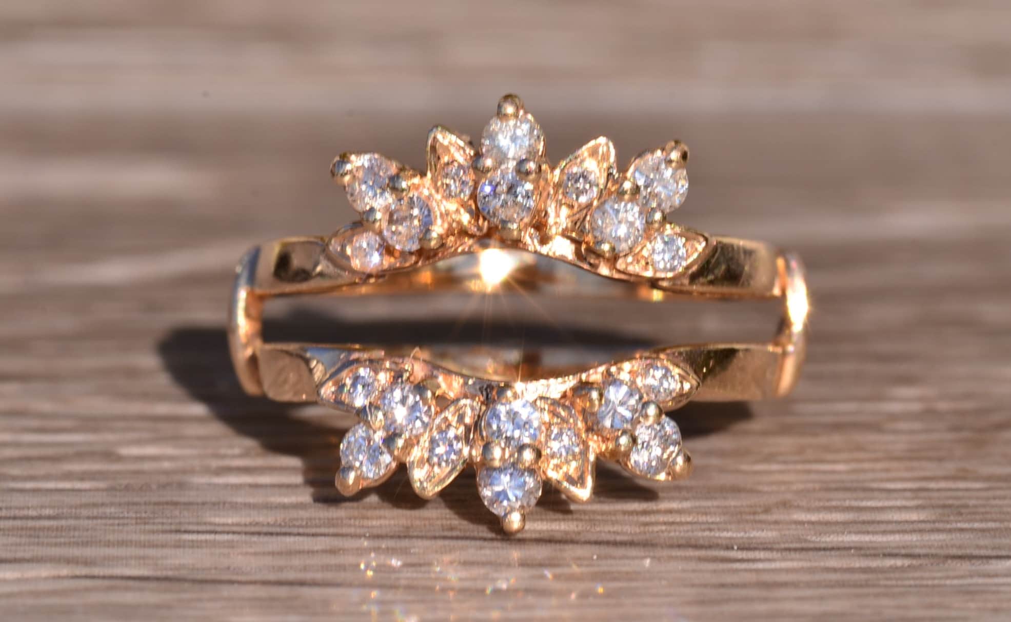 The Love Jacket: Yellow Gold Jacket Style Band in Eyelash Style Motif - Image 6