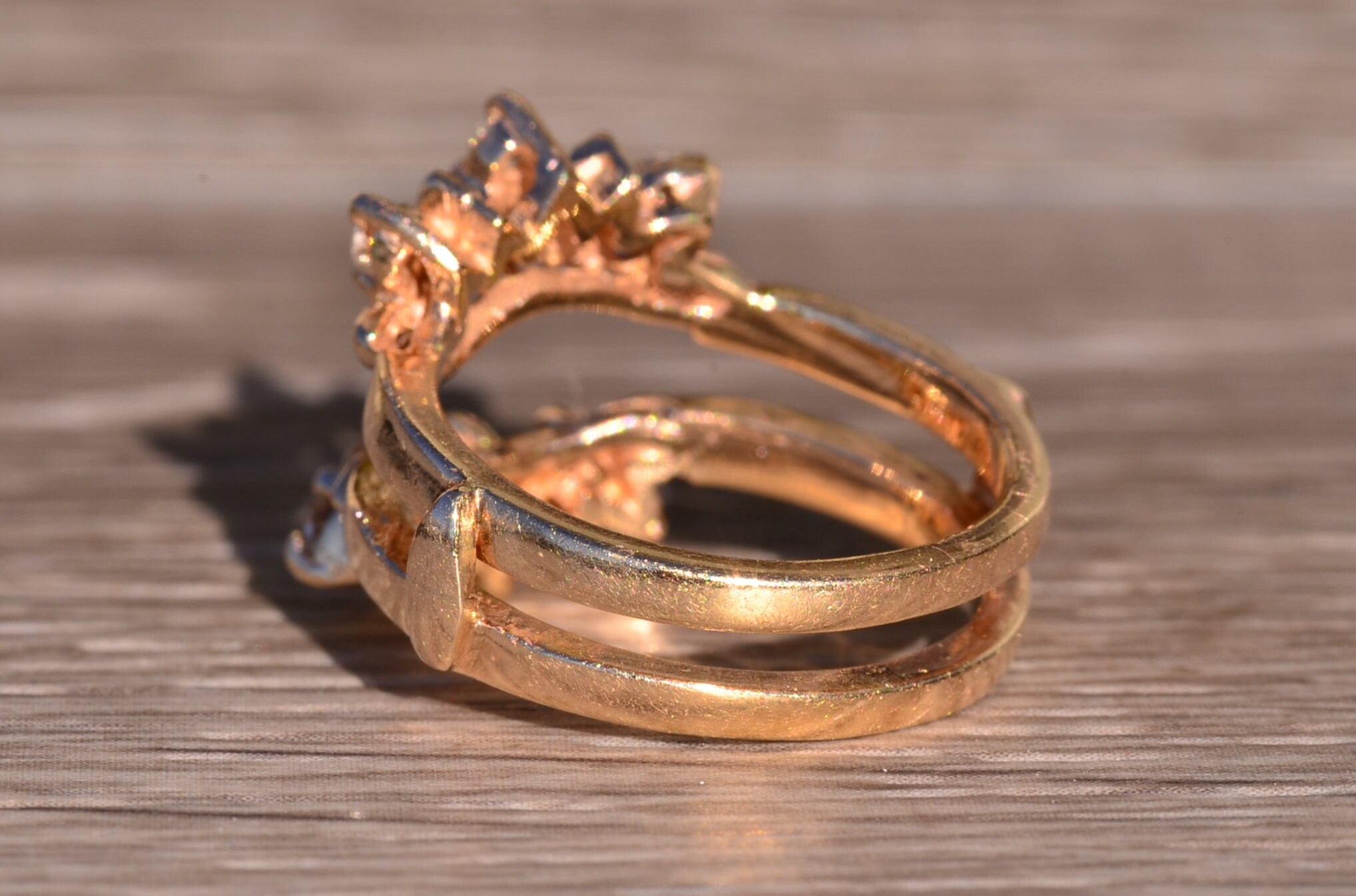 The Love Jacket: Yellow Gold Jacket Style Band in Eyelash Style Motif - Image 4
