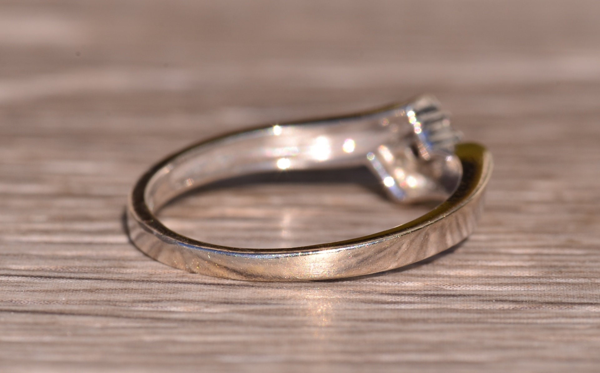 The Blossom Valley: White Gold Bypass Ring with Diamonds - Image 5