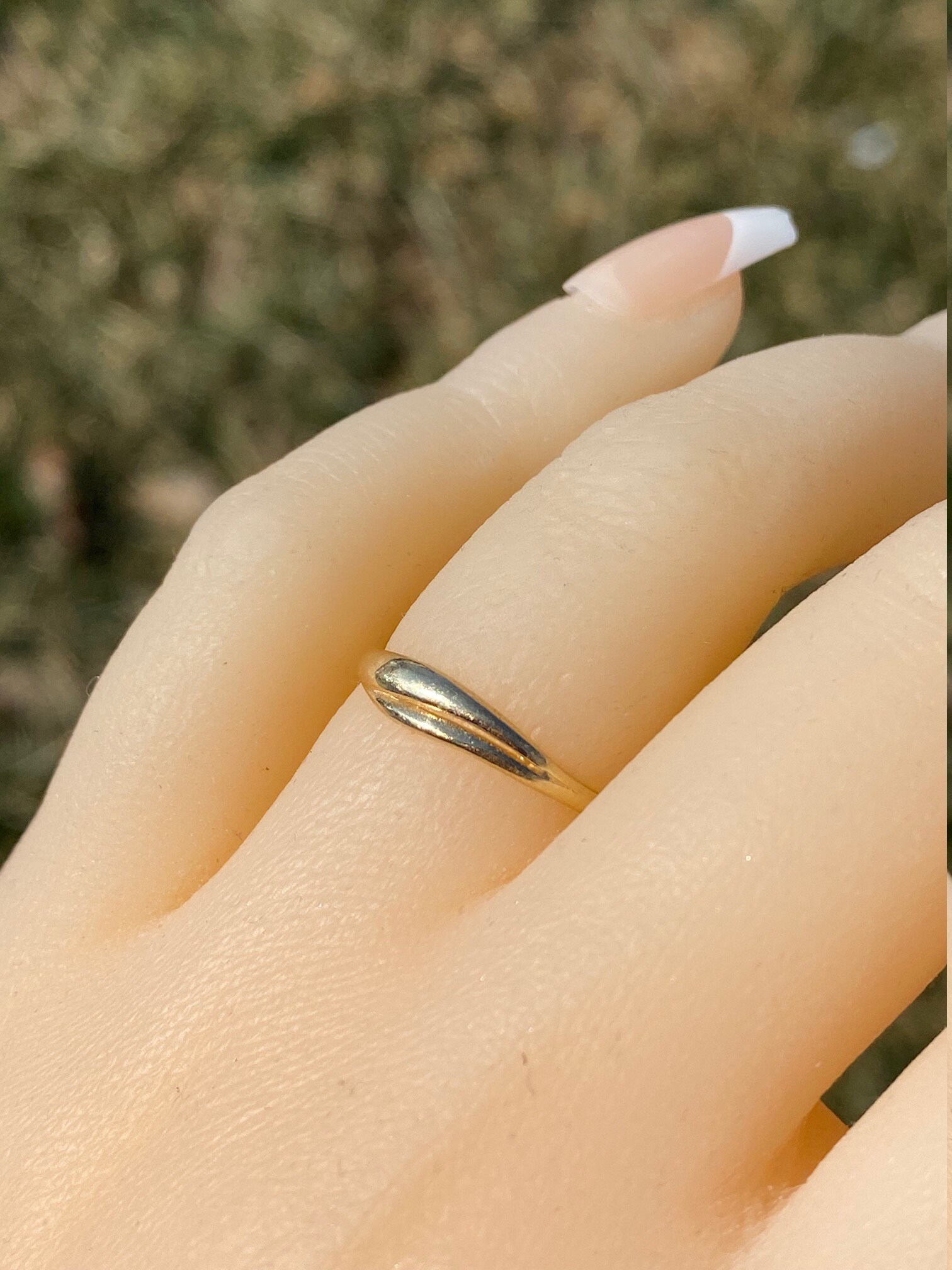 SOLD - The Mira Mesa: Yellow Gold Petite Hug Ring - Image 9