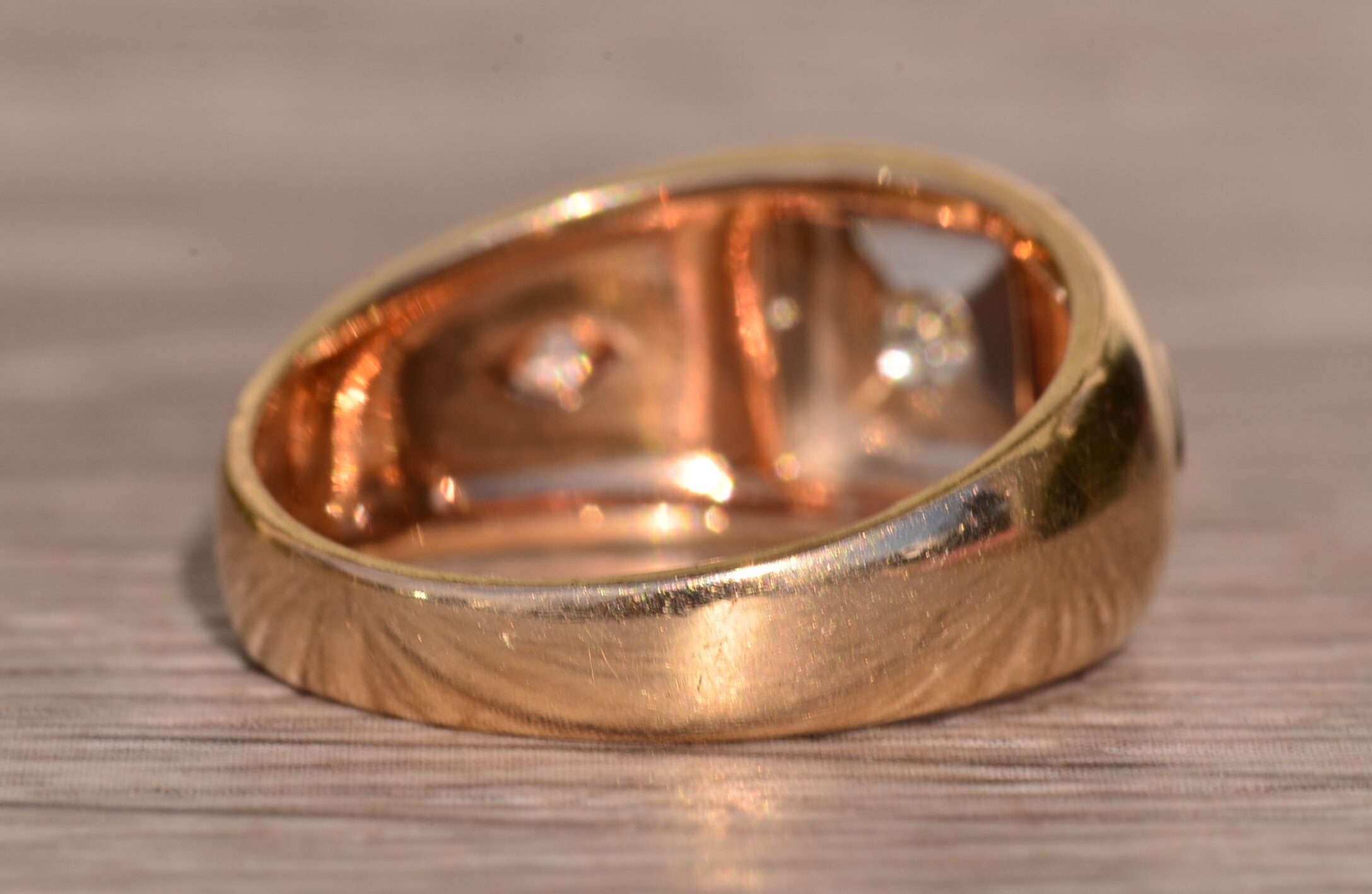 The Euclan: Gentleman's Antique Cocktail Ring with Diamonds - Image 5
