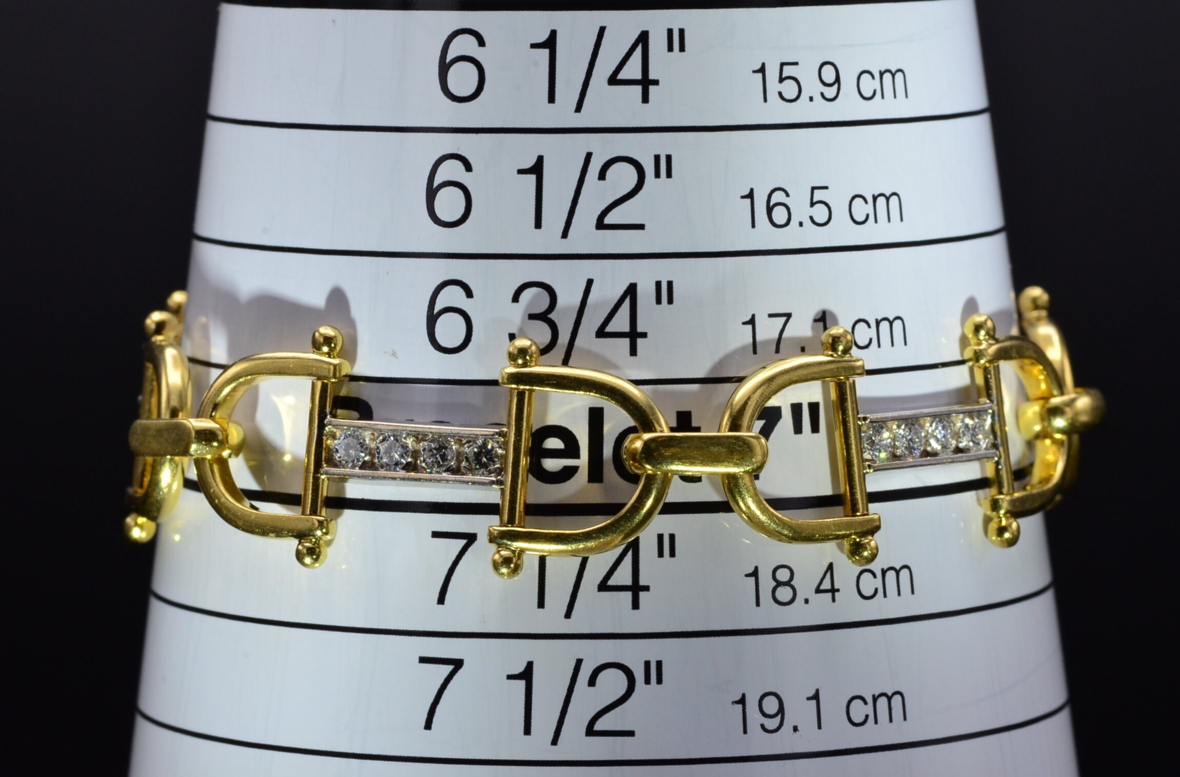 The Monarch Beach: Two Tone Horse Bit Bracelet With Diamonds - Image 6
