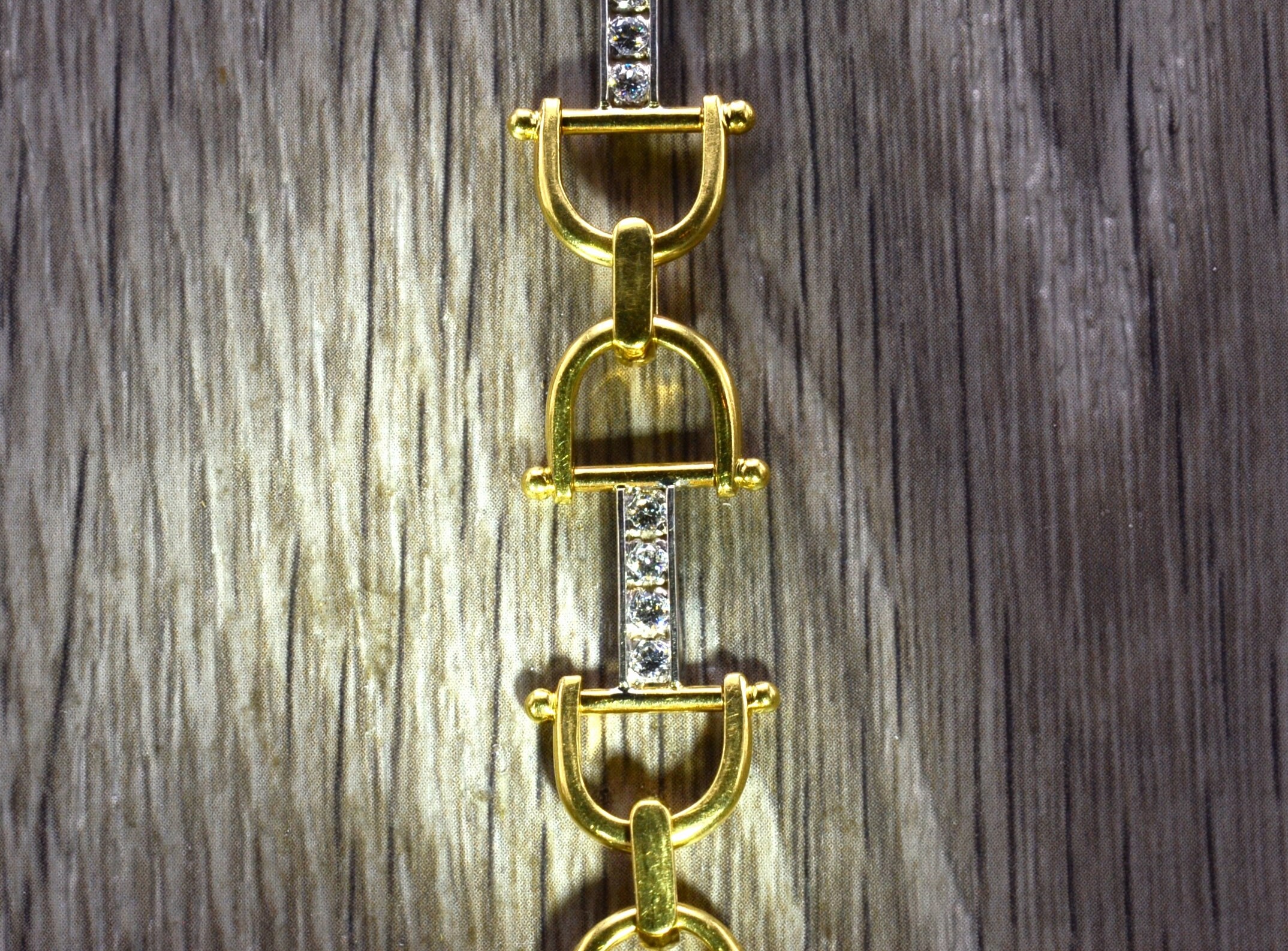 The Monarch Beach: Two Tone Horse Bit Bracelet With Diamonds - Image 7
