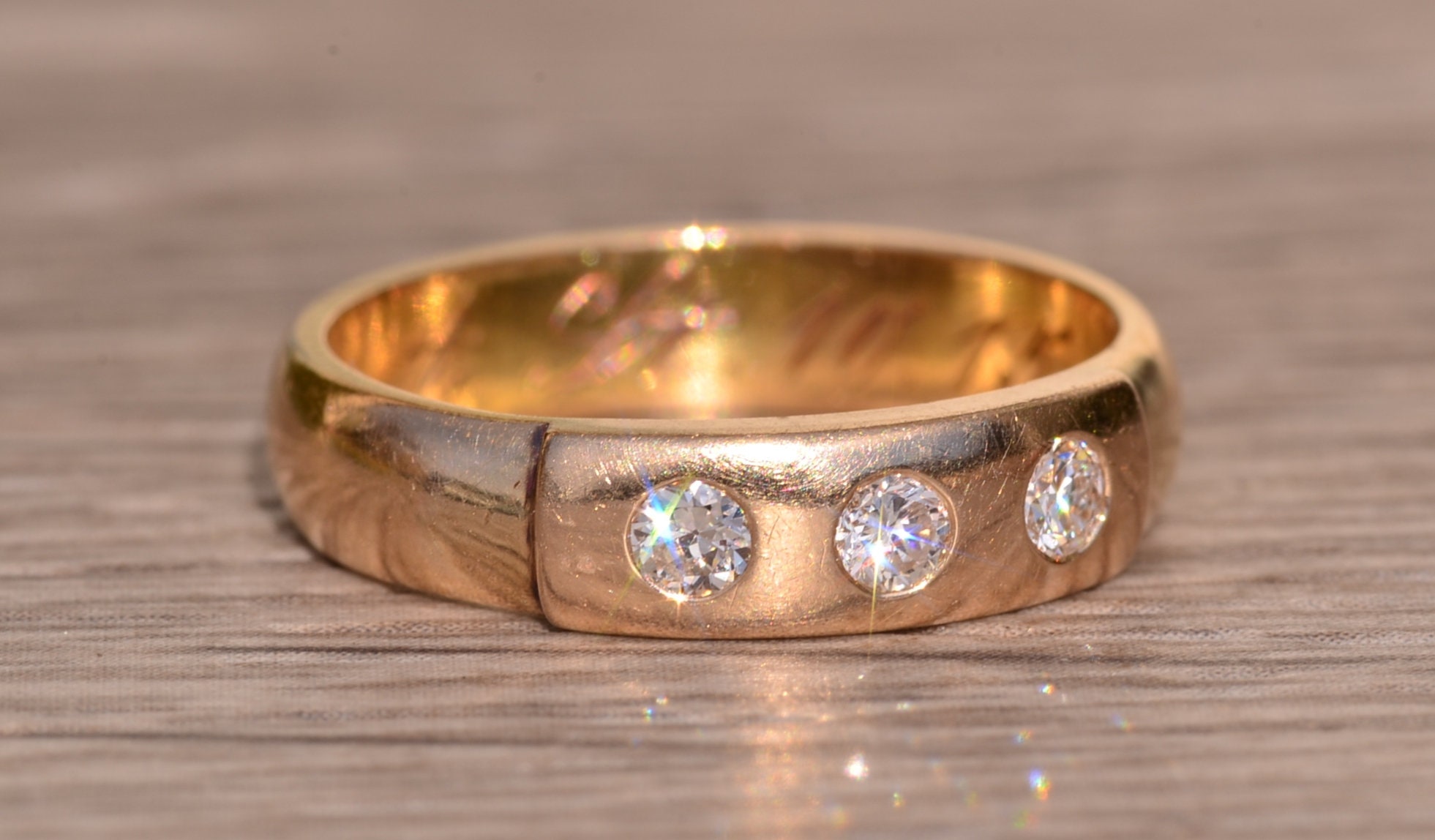 SOLD - The Lakewood: Kopp & McClay Signed Antique Diamond Wedding Band from October 1915 - Image 6