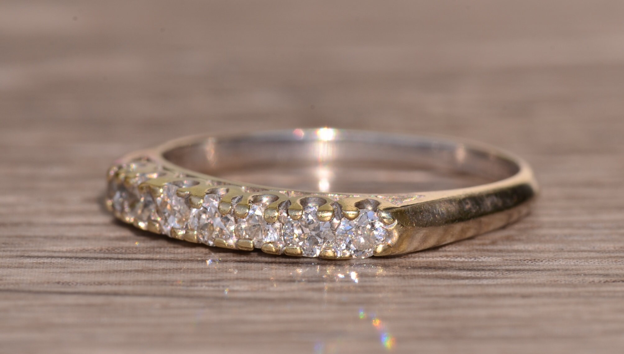 SOLD - The Hazelton: Antique White Gold and Diamond Band - Image 3