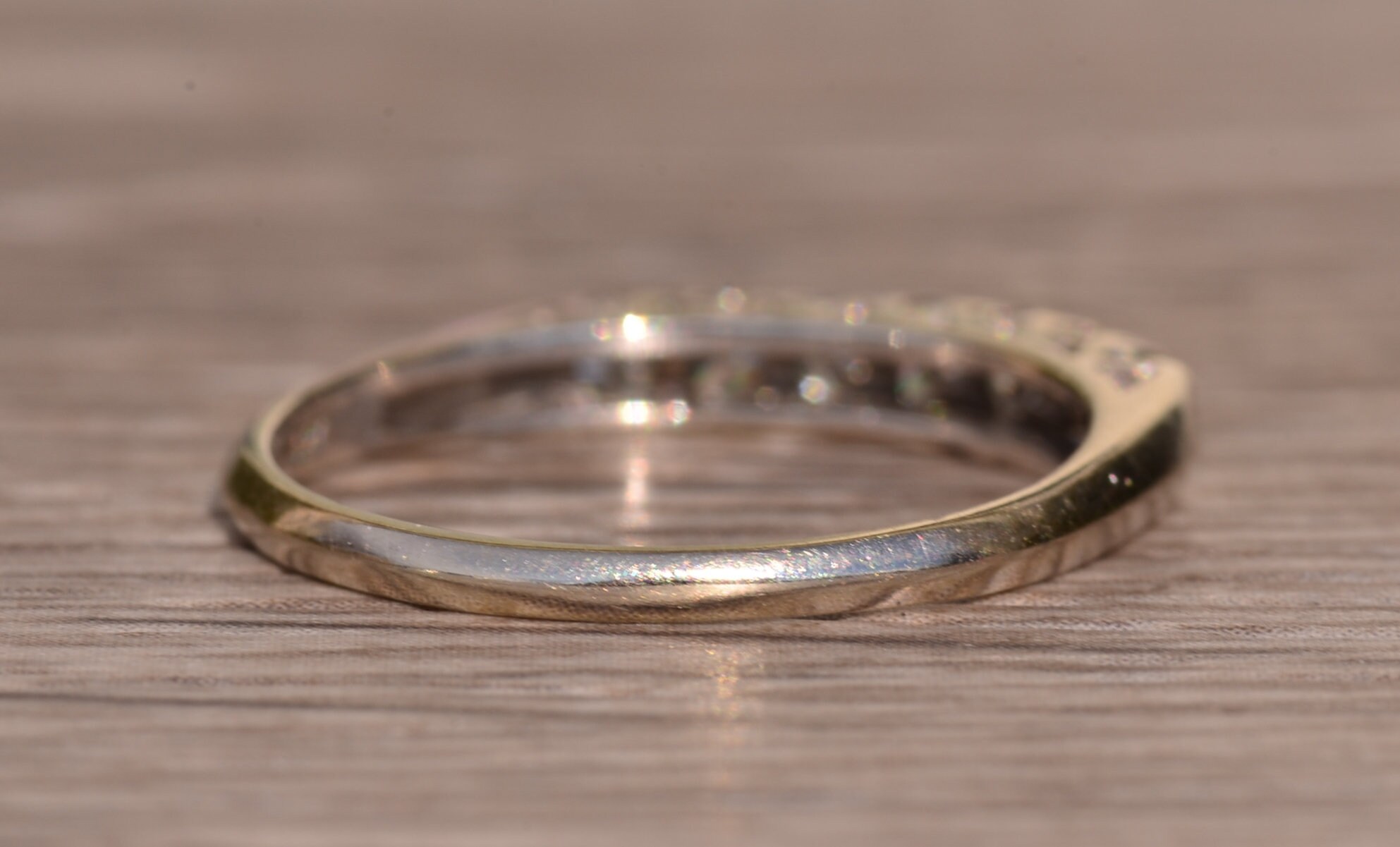 SOLD - The Hazelton: Antique White Gold and Diamond Band - Image 5