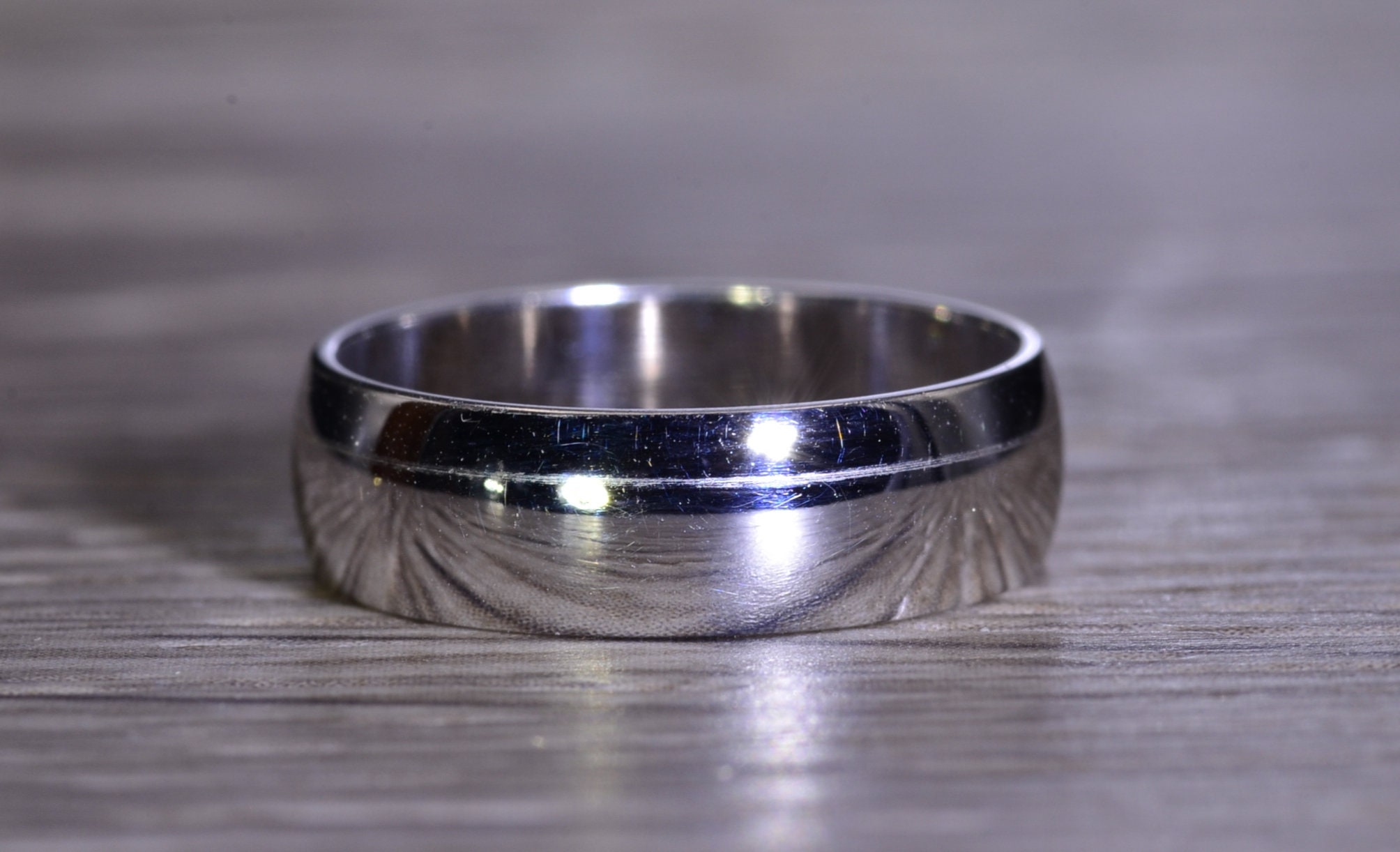 The Chatsworth: White Gold Domed Wedding Band - Image 2