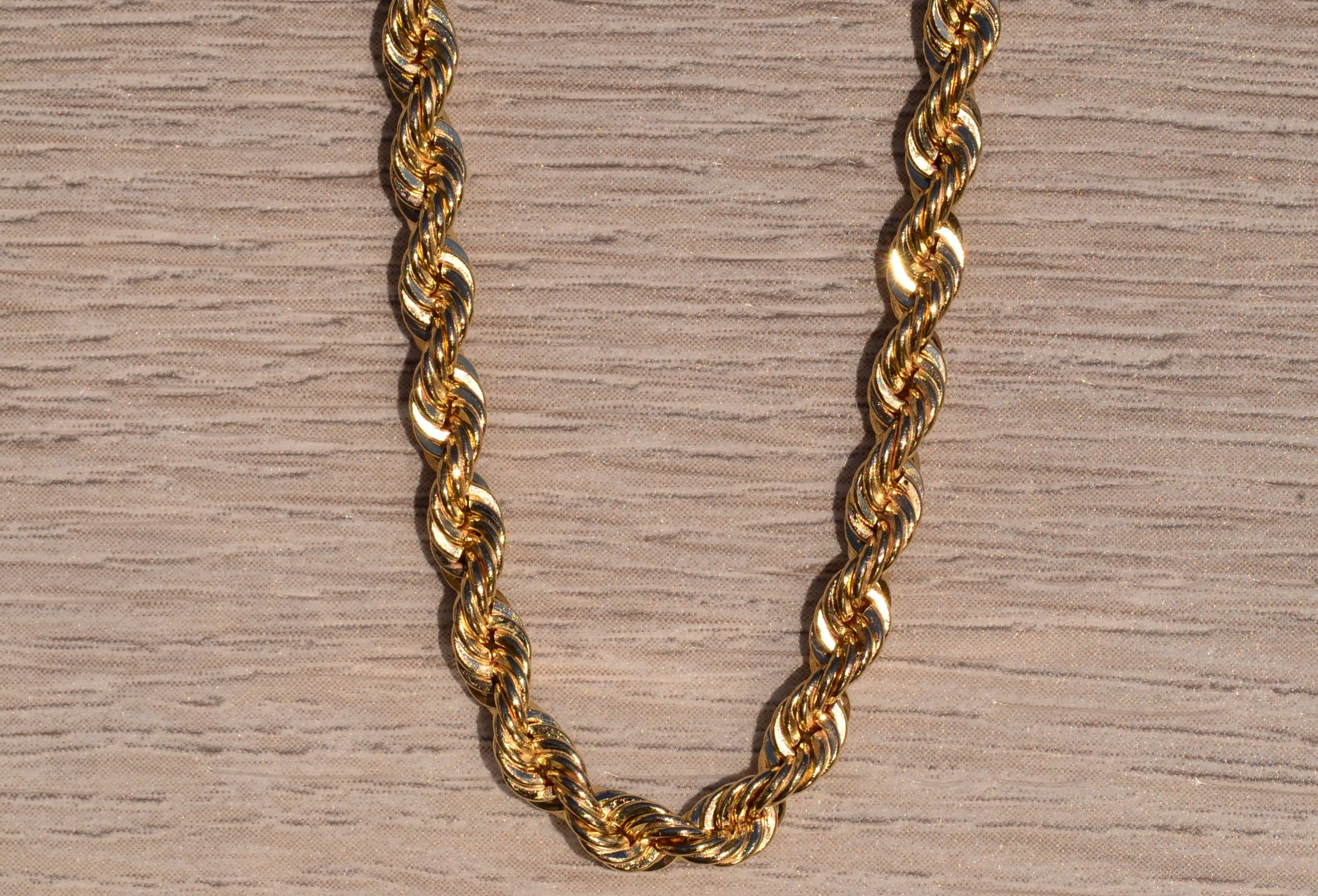 SOLD - The Monroe: Solid Diamond Cut Rope Chain in Yellow Gold - Image 2