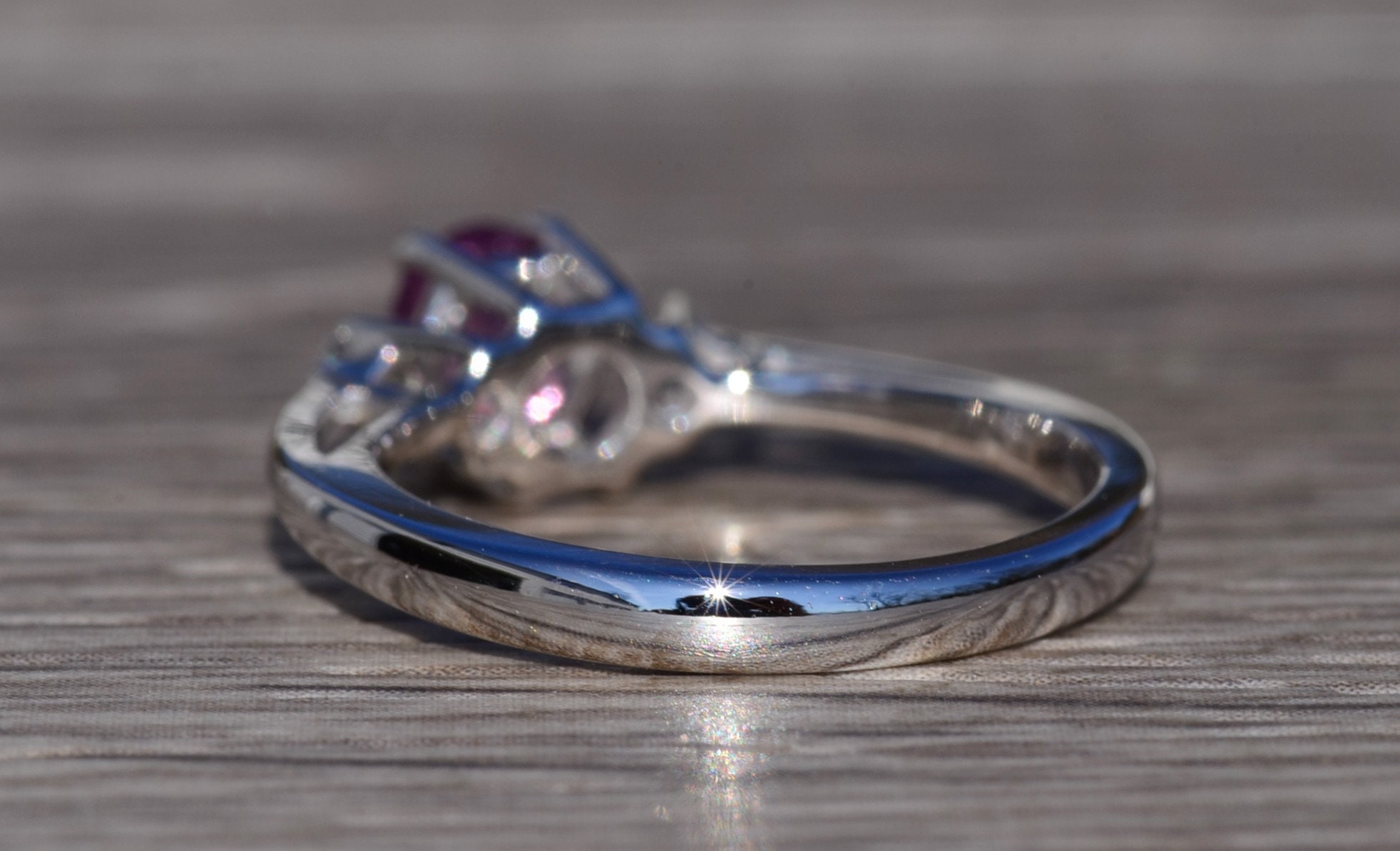 The Solvang: Bubblegum Pink Sapphire and Diamond Ring - Image 4