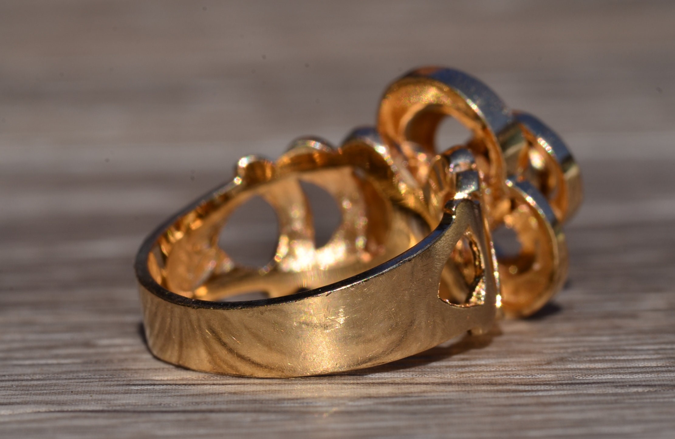SOLD - The Spinner: Yellow Gold Floral Spinner Ring - Image 5