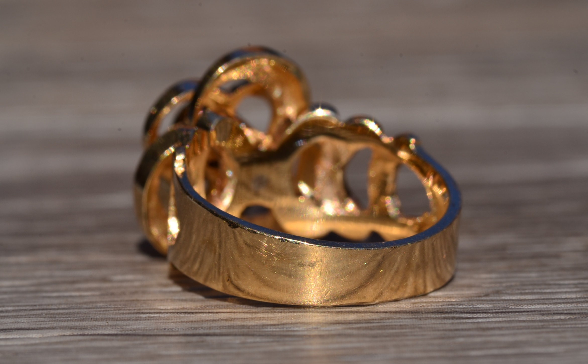 SOLD - The Spinner: Yellow Gold Floral Spinner Ring - Image 4