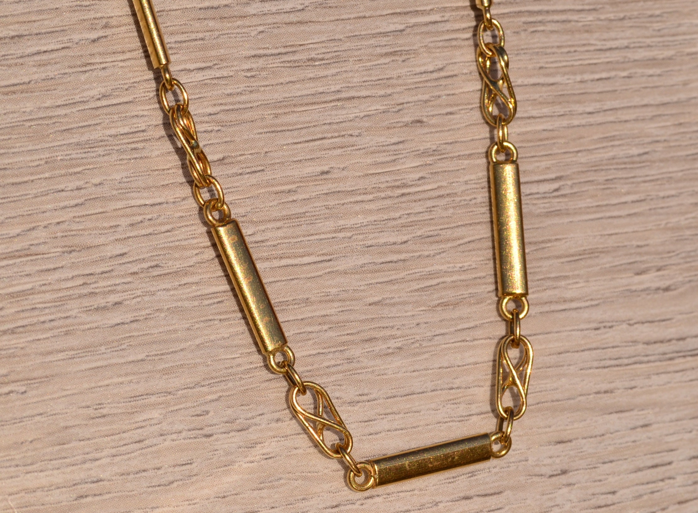 SOLD - The New Sweden: 18 Karat Yellow Gold Handmade Specialty Link Necklace - Image 3