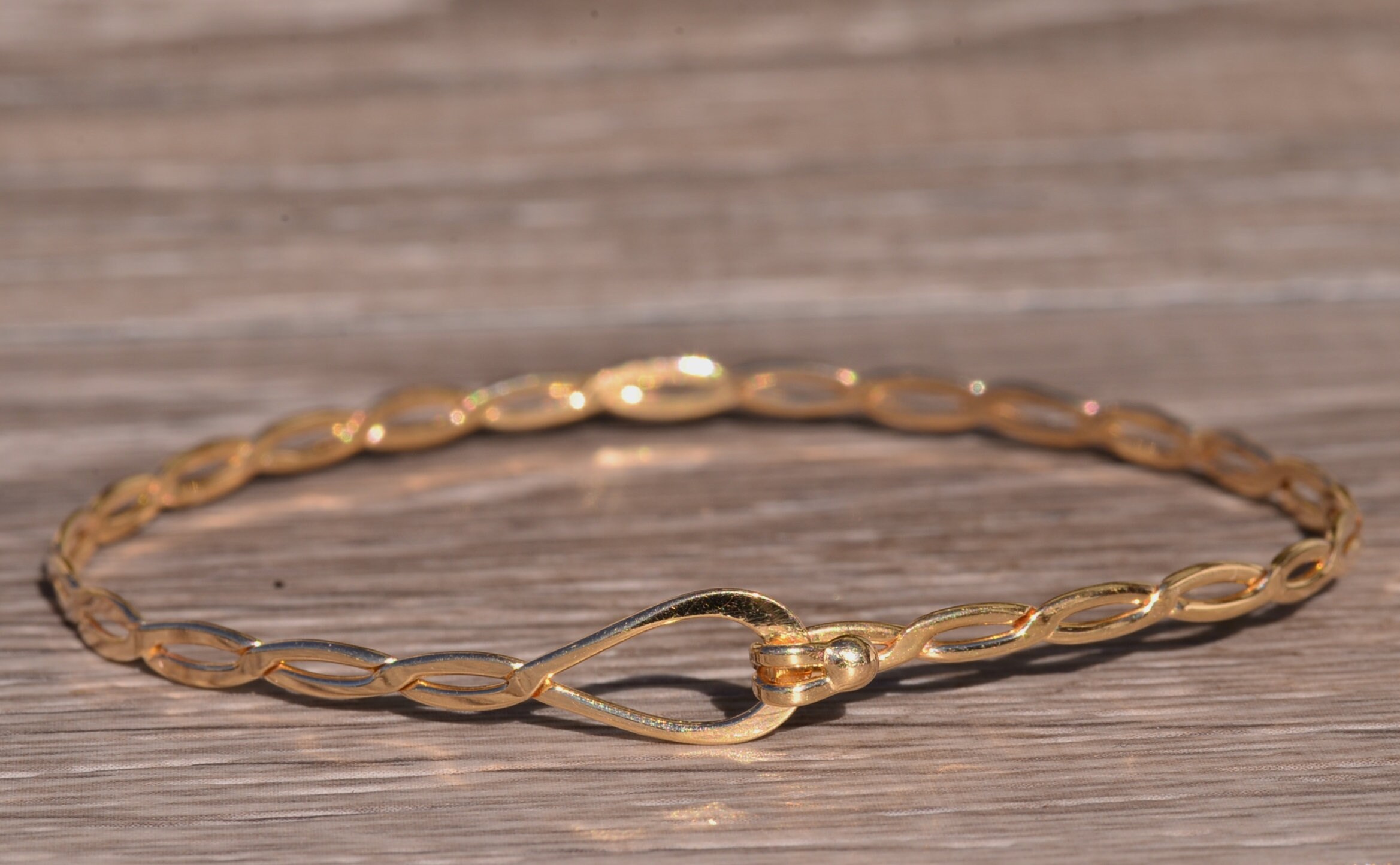 SOLD - The Hutto: Twisted Yellow Gold Bangle Bracelet - Image 2