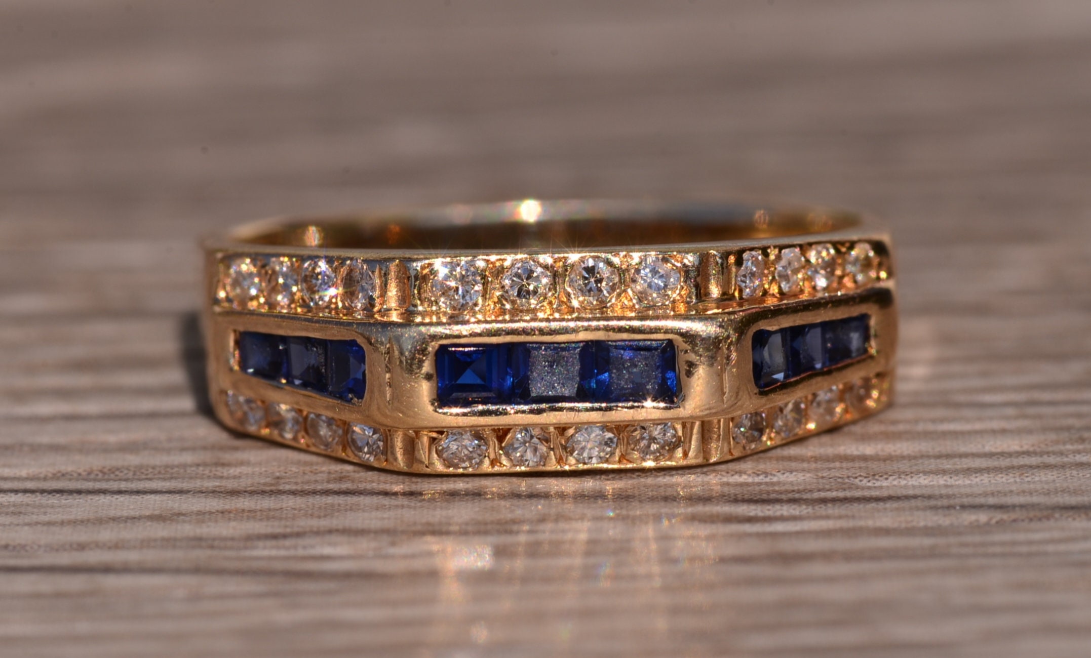 The Hye: Sapphire and Diamond Ring in Yellow Gold - Image 7