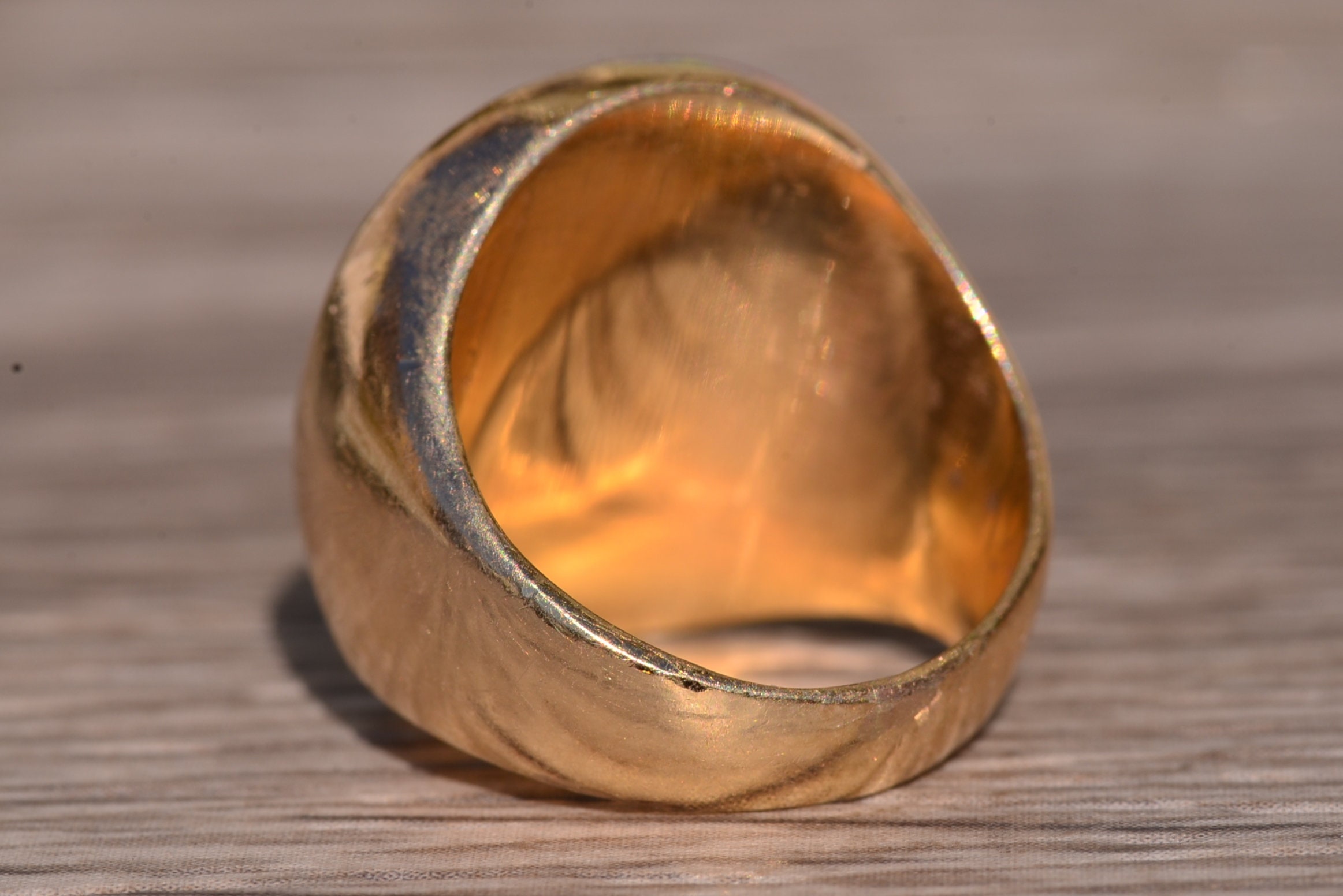 The Kendalia: Vintage Insignia Ring with Hand Engraved Lion In Crown - Image 4