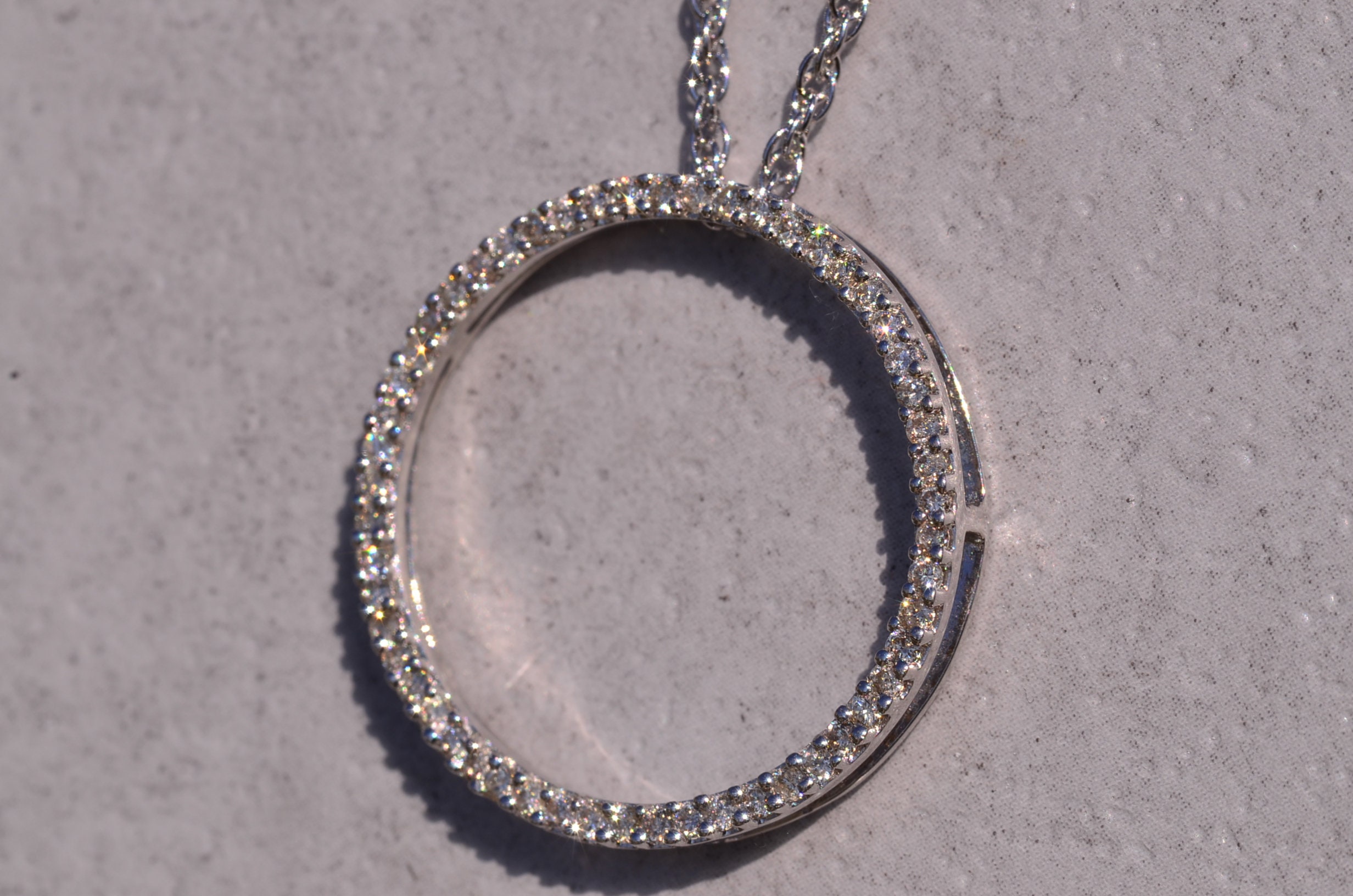 The Lakeway: White Gold Diamond Circle of Life Pendant - Image 3