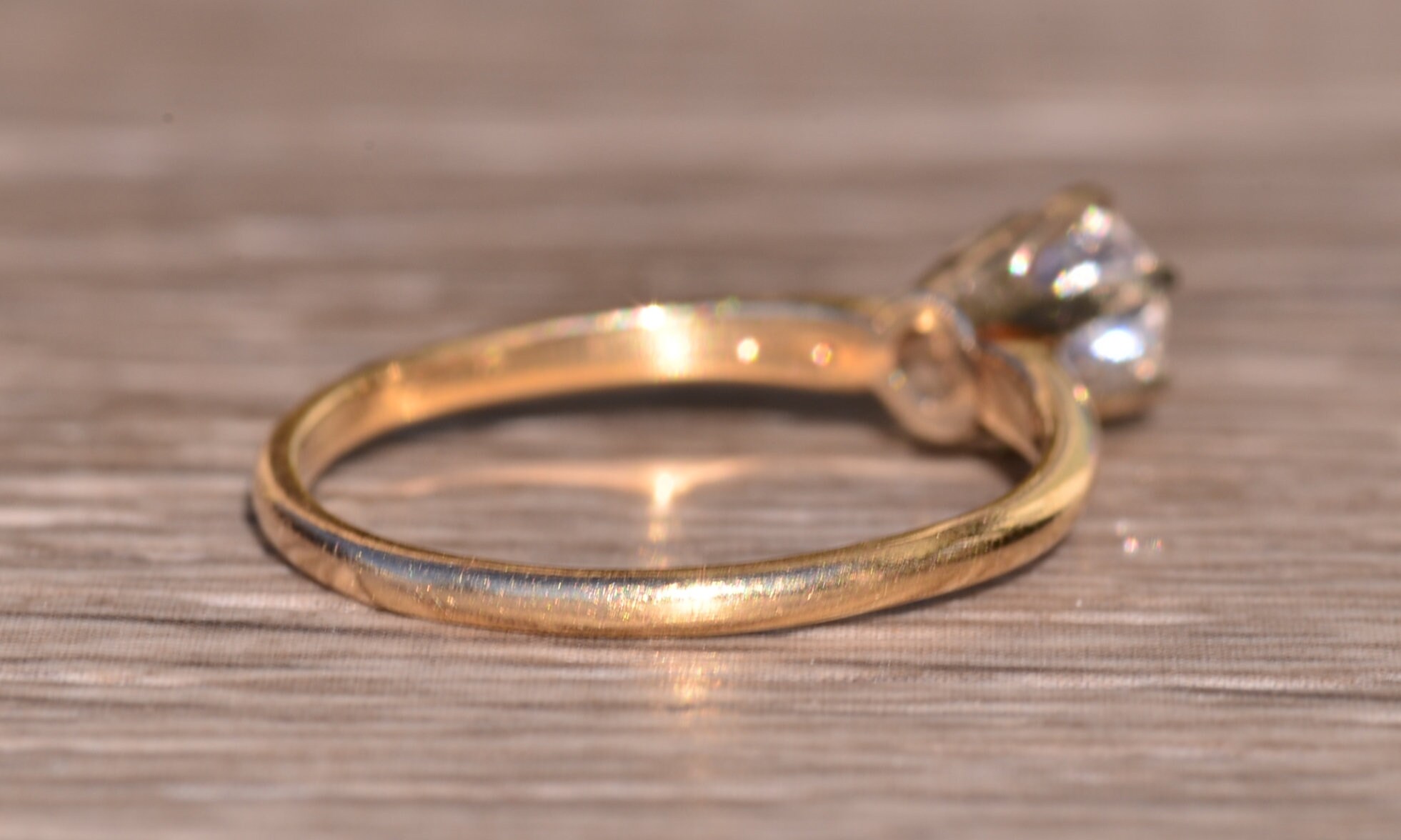 The Dulzura: Old European Cut Diamond Engagement Ring in Yellow Gold - Image 5