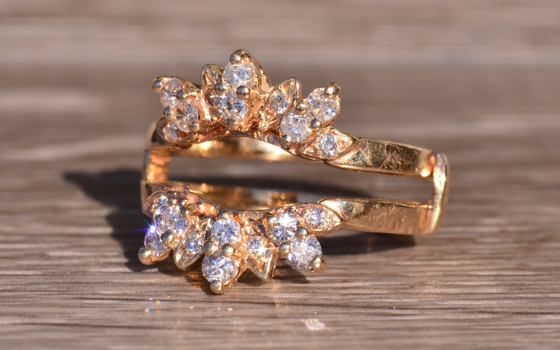 The Love Jacket: Yellow Gold Jacket Style Band in Eyelash Style Motif - Image 3