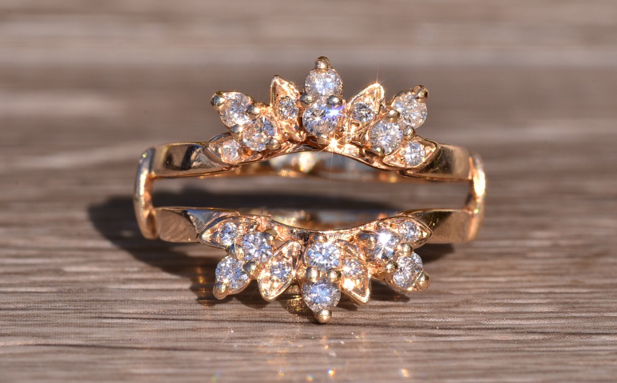 The Love Jacket: Yellow Gold Jacket Style Band in Eyelash Style Motif - Image 2