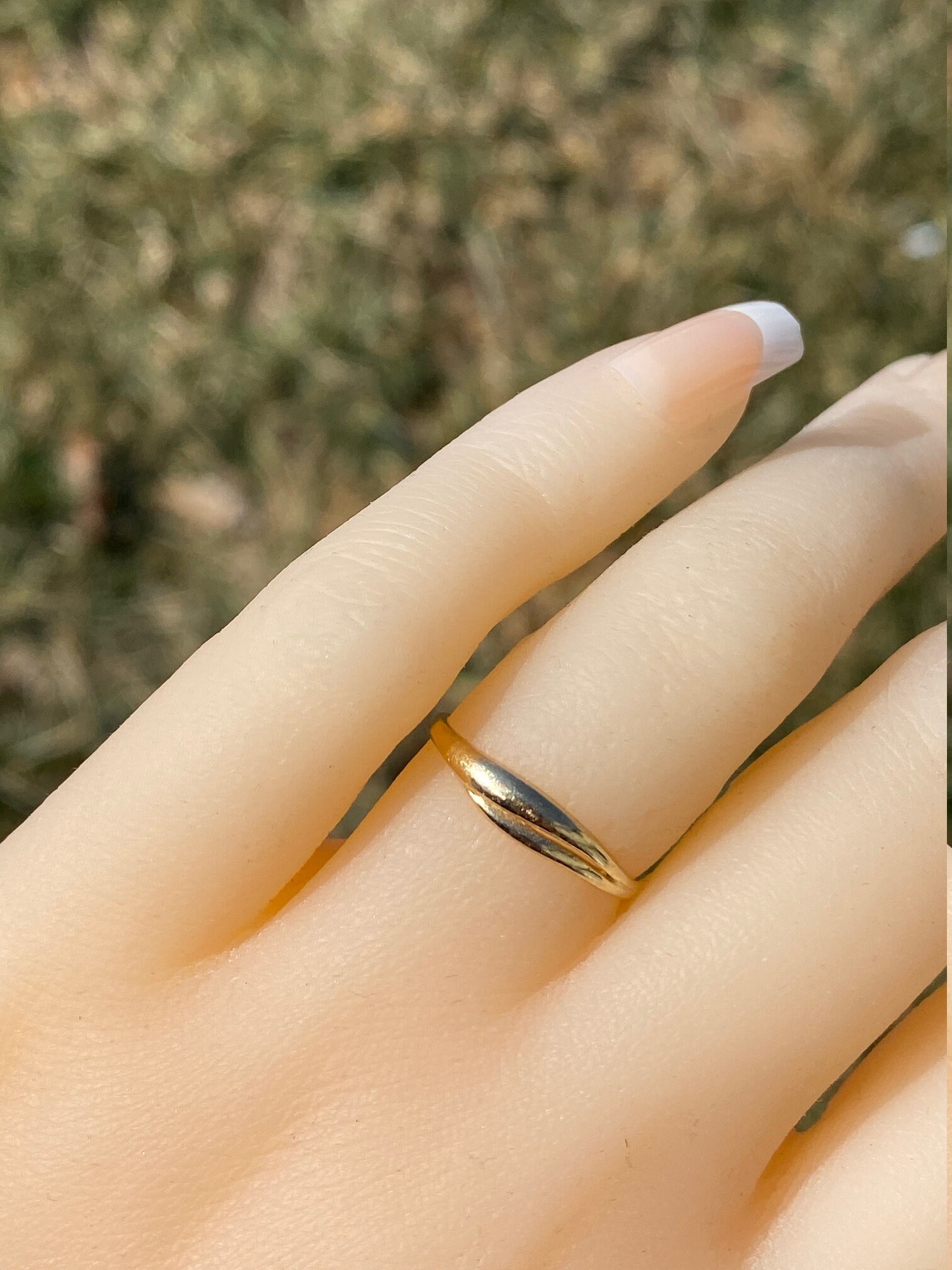 SOLD - The Mira Mesa: Yellow Gold Petite Hug Ring - Image 8