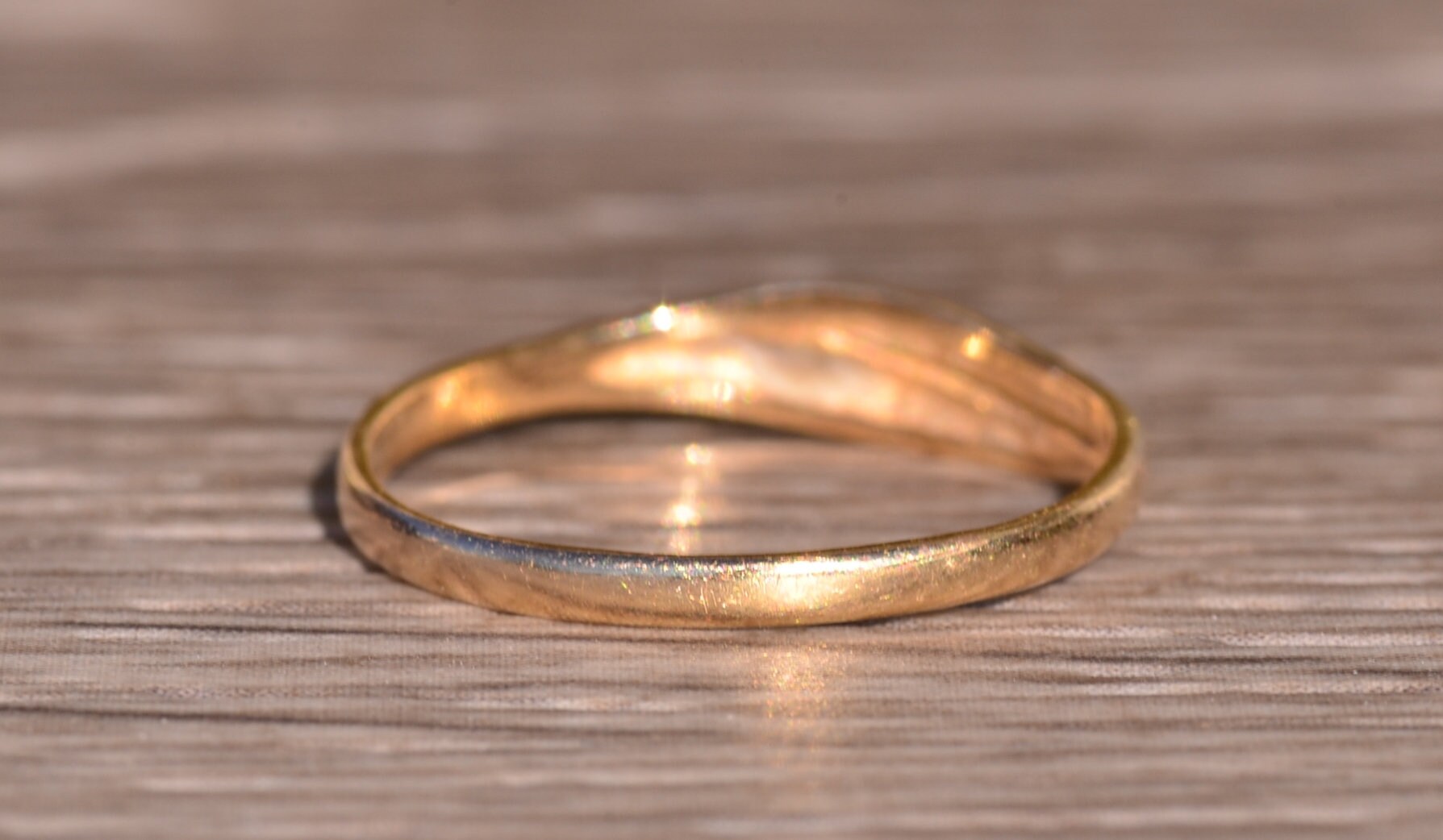 SOLD - The Mira Mesa: Yellow Gold Petite Hug Ring - Image 5