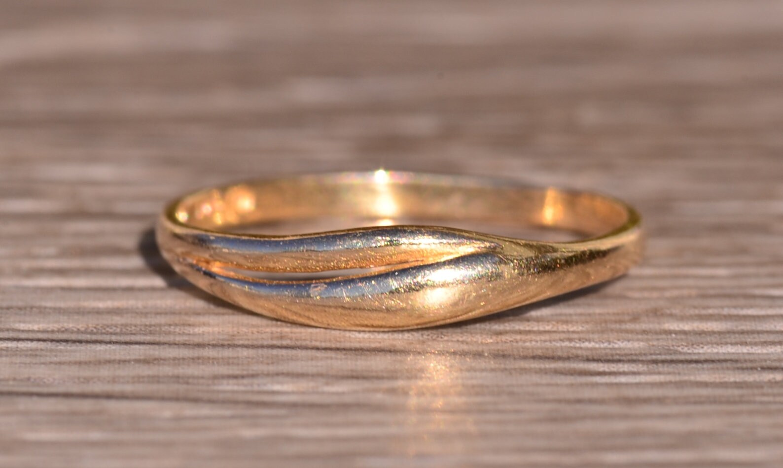 SOLD - The Mira Mesa: Yellow Gold Petite Hug Ring - Image 7