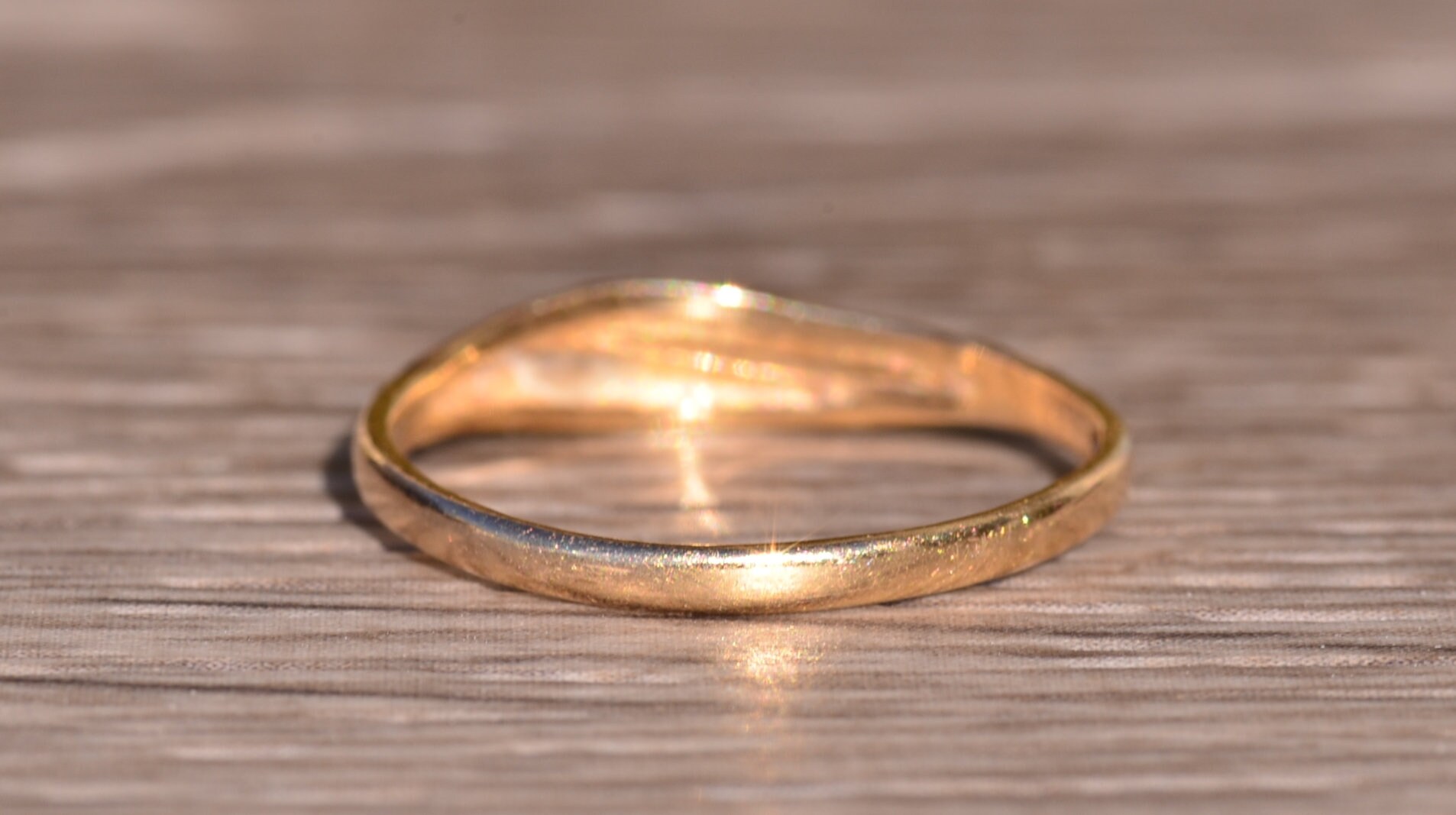 SOLD - The Mira Mesa: Yellow Gold Petite Hug Ring - Image 4