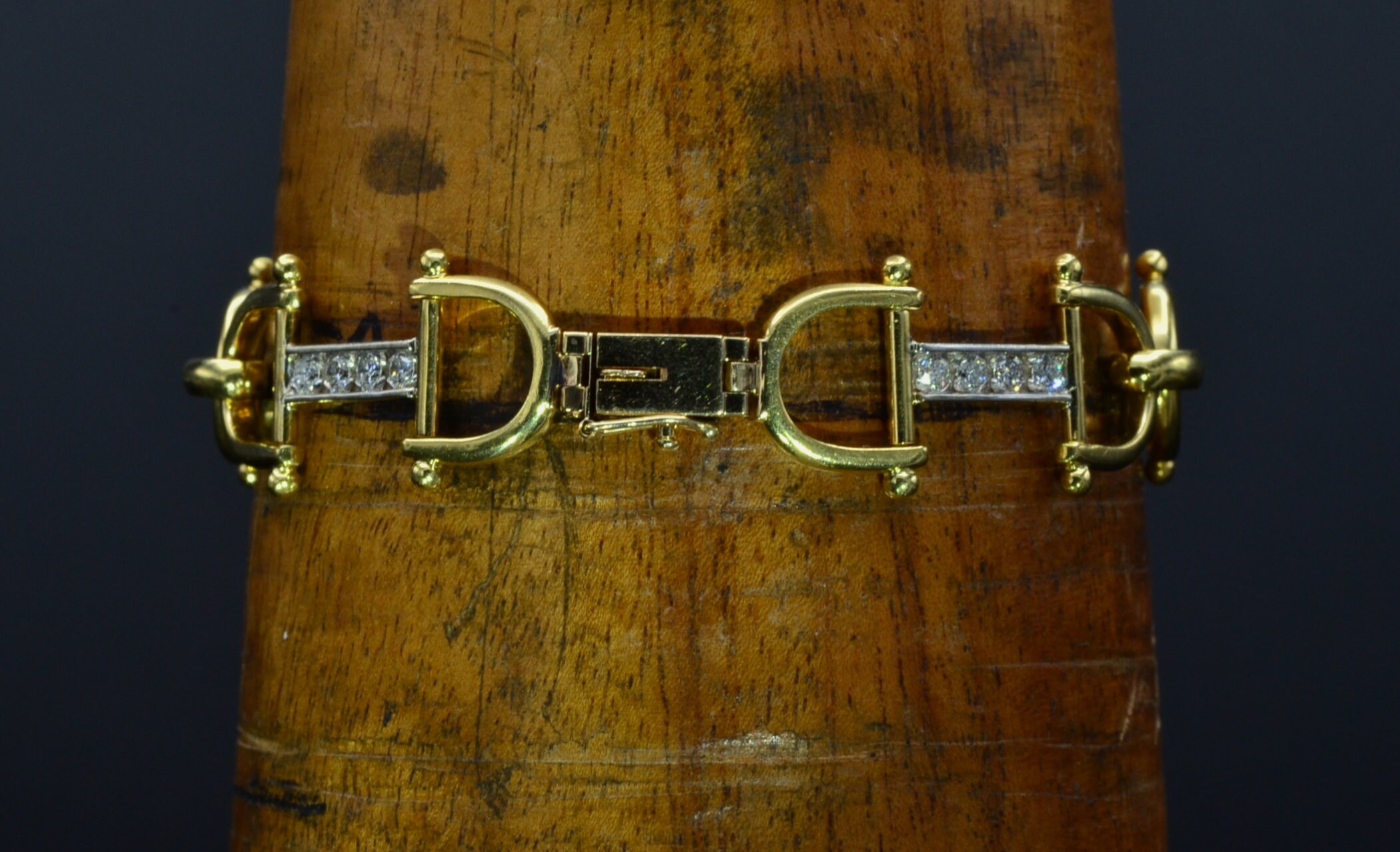 The Monarch Beach: Two Tone Horse Bit Bracelet With Diamonds - Image 5