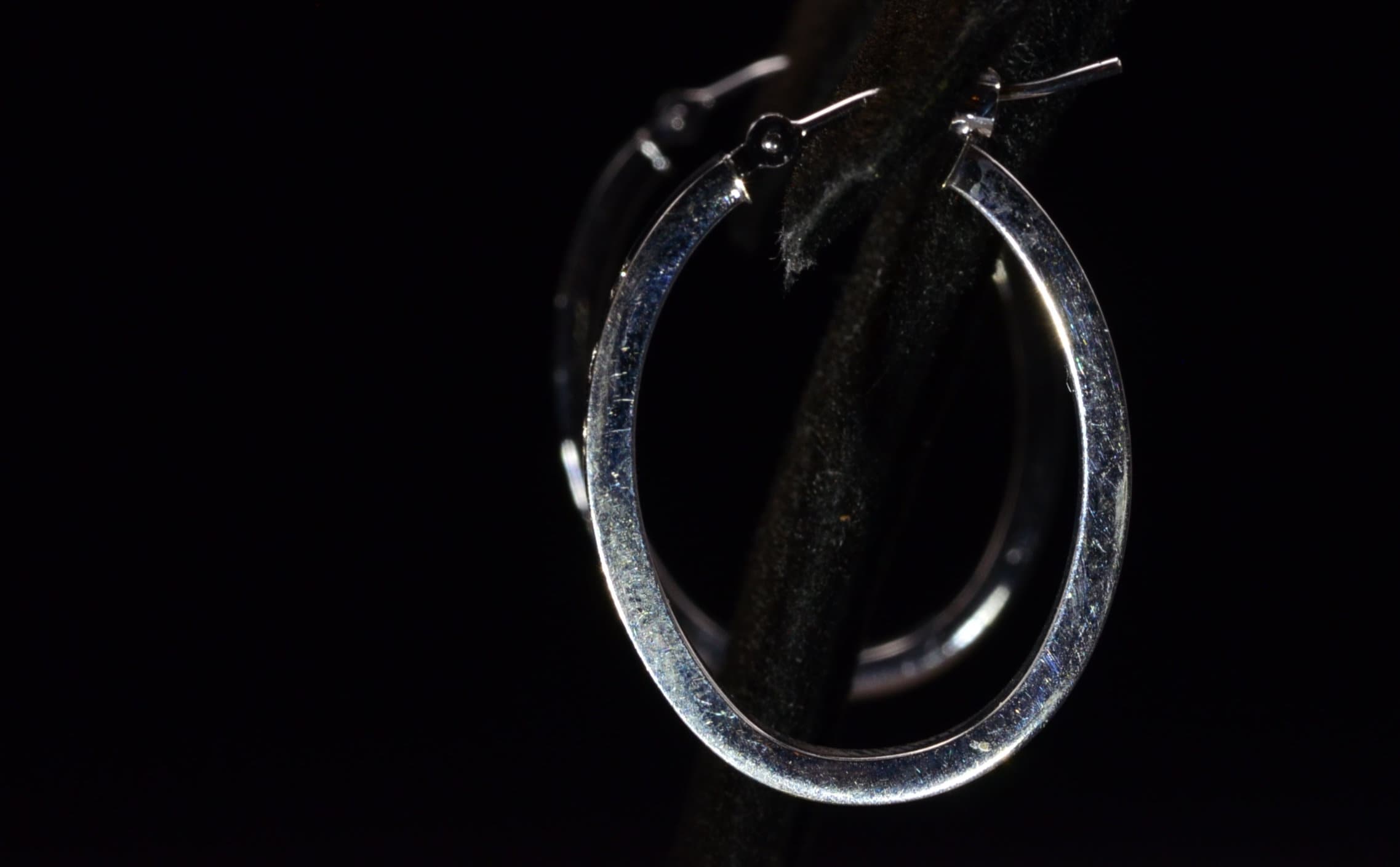 SOLD - The Bueno Park: White Gold Diamond Hoop Earrings - Image 4