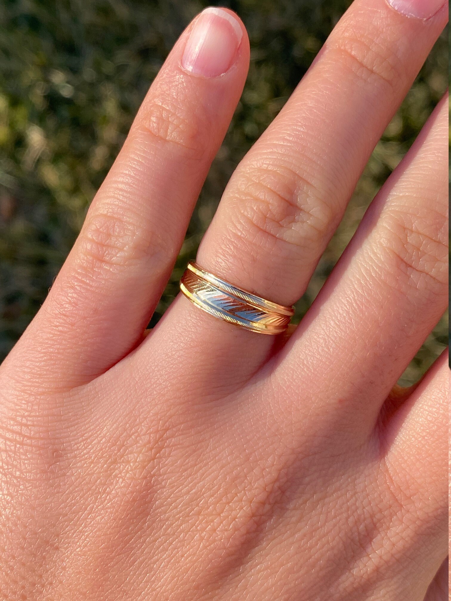SOLD - The El Monte: Diamond Cut Faceted Band in Yellow Gold - Image 8