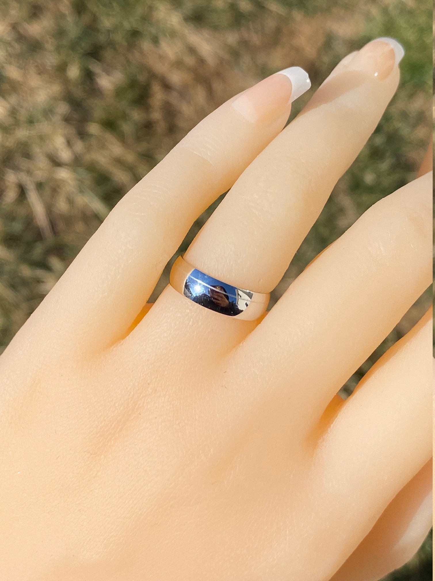 The Chatsworth: White Gold Domed Wedding Band - Image 5