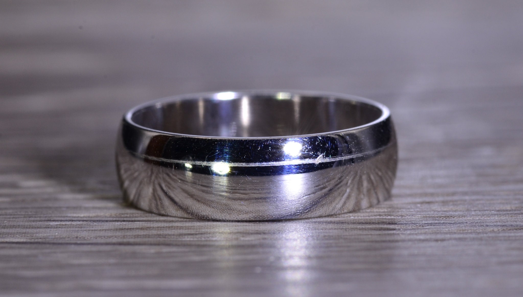 The Chatsworth: White Gold Domed Wedding Band - Image 3
