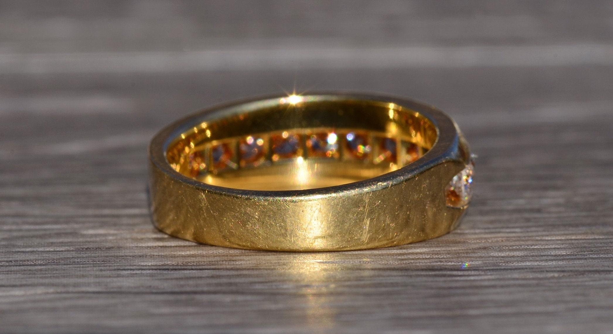 The Narlon: Yellow Gold Band Channel Set With Diamonds - Image 5