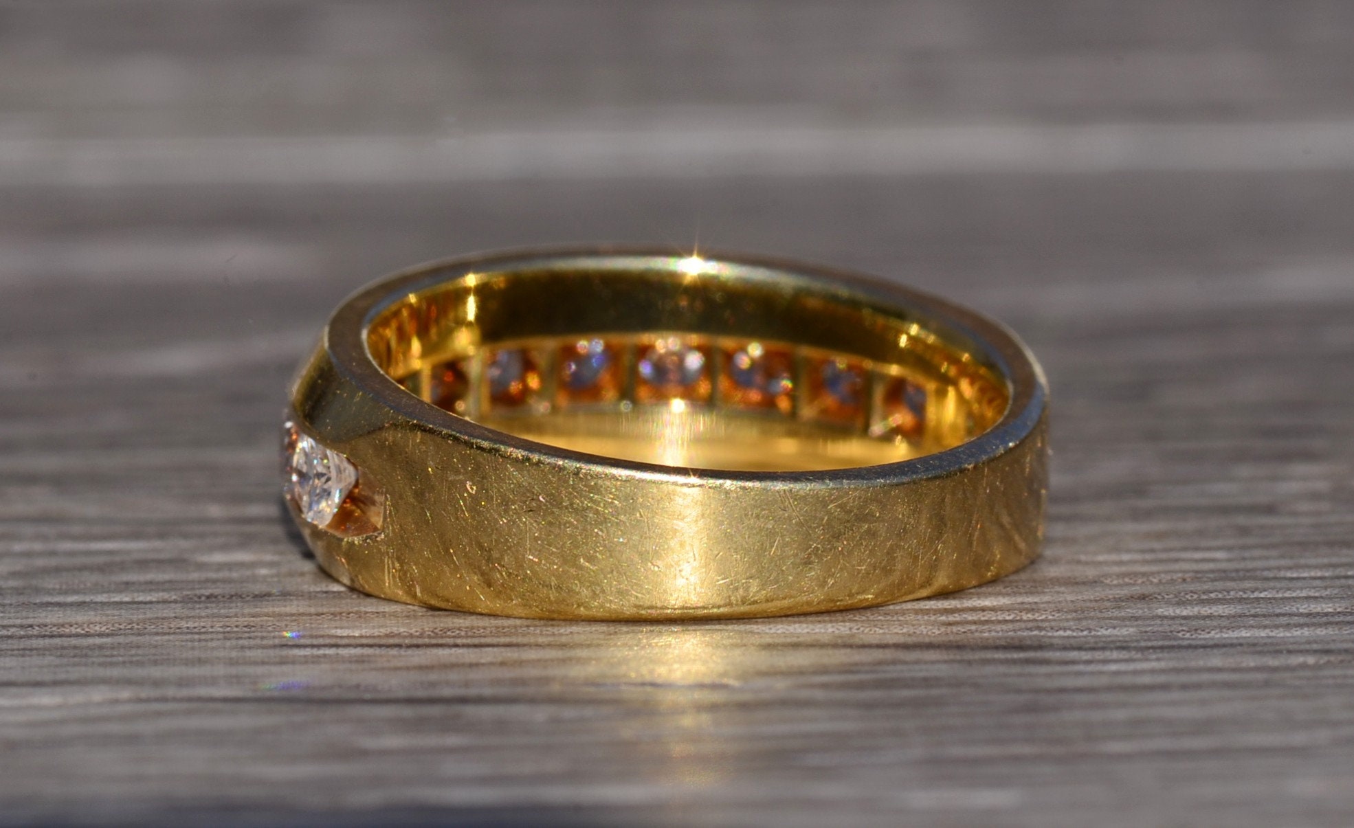 The Narlon: Yellow Gold Band Channel Set With Diamonds - Image 4