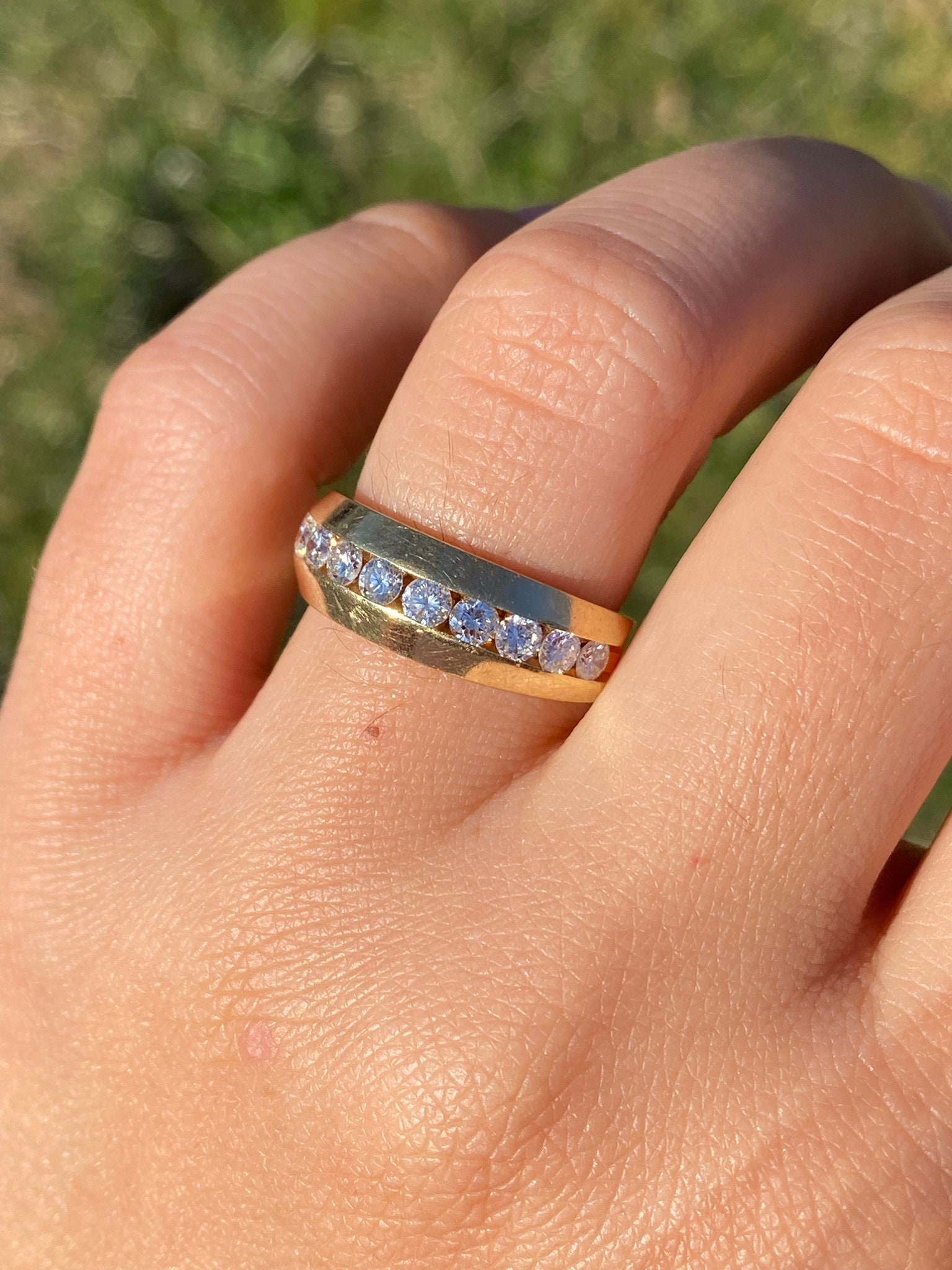 The Narlon: Yellow Gold Band Channel Set With Diamonds - Image 9