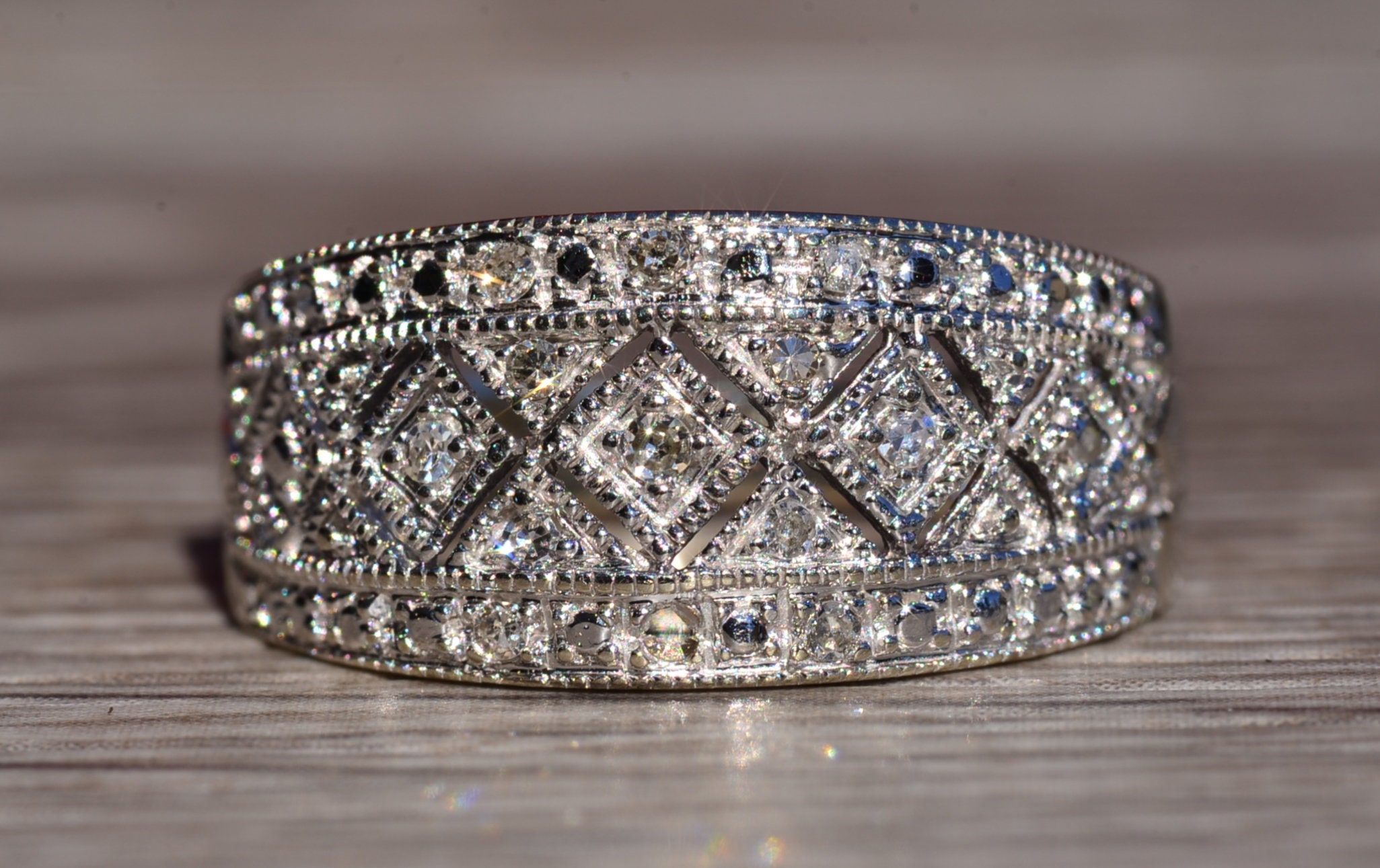 SOLD - The Ragged Point: White Gold Right Hand Ring with Diamonds - Image 2