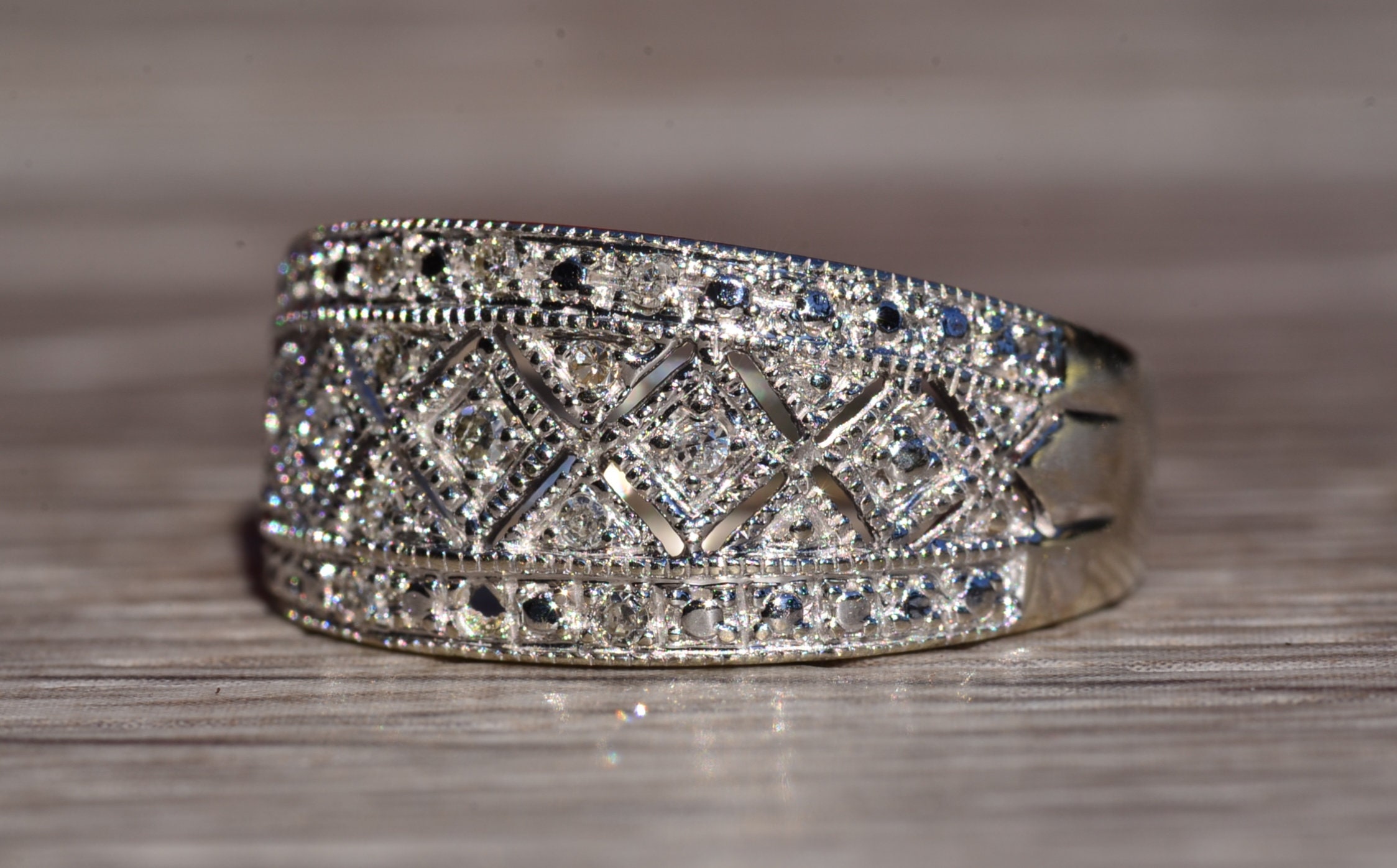 SOLD - The Ragged Point: White Gold Right Hand Ring with Diamonds - Image 3
