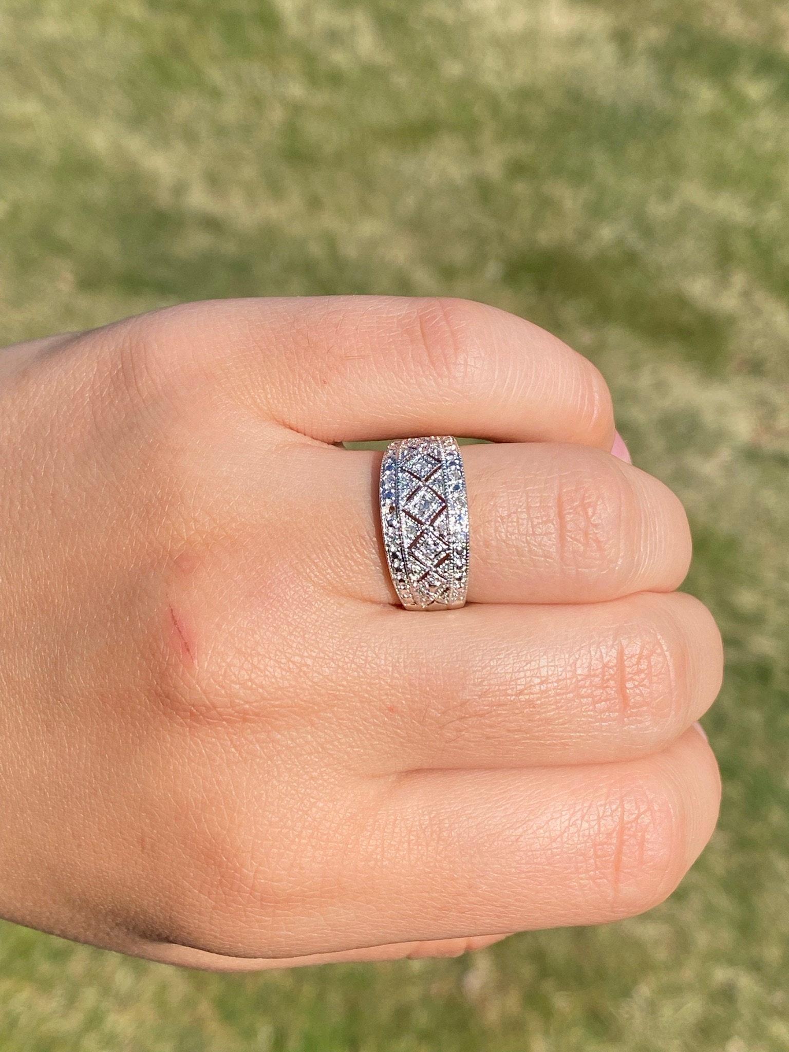SOLD - The Ragged Point: White Gold Right Hand Ring with Diamonds - Image 10