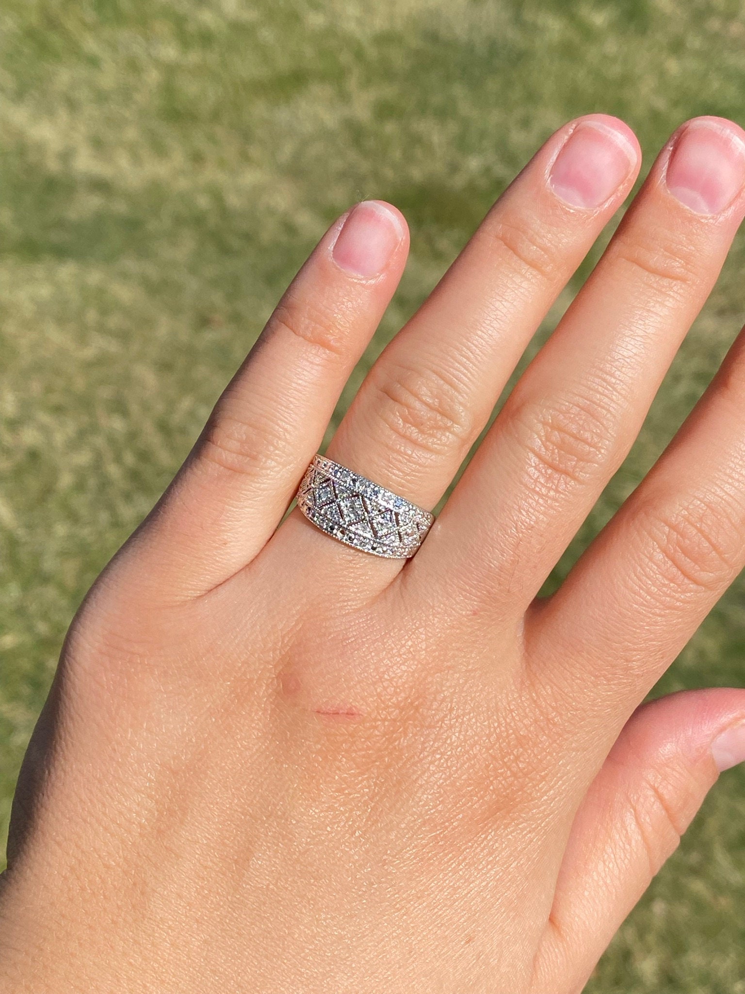 SOLD - The Ragged Point: White Gold Right Hand Ring with Diamonds - Image 8