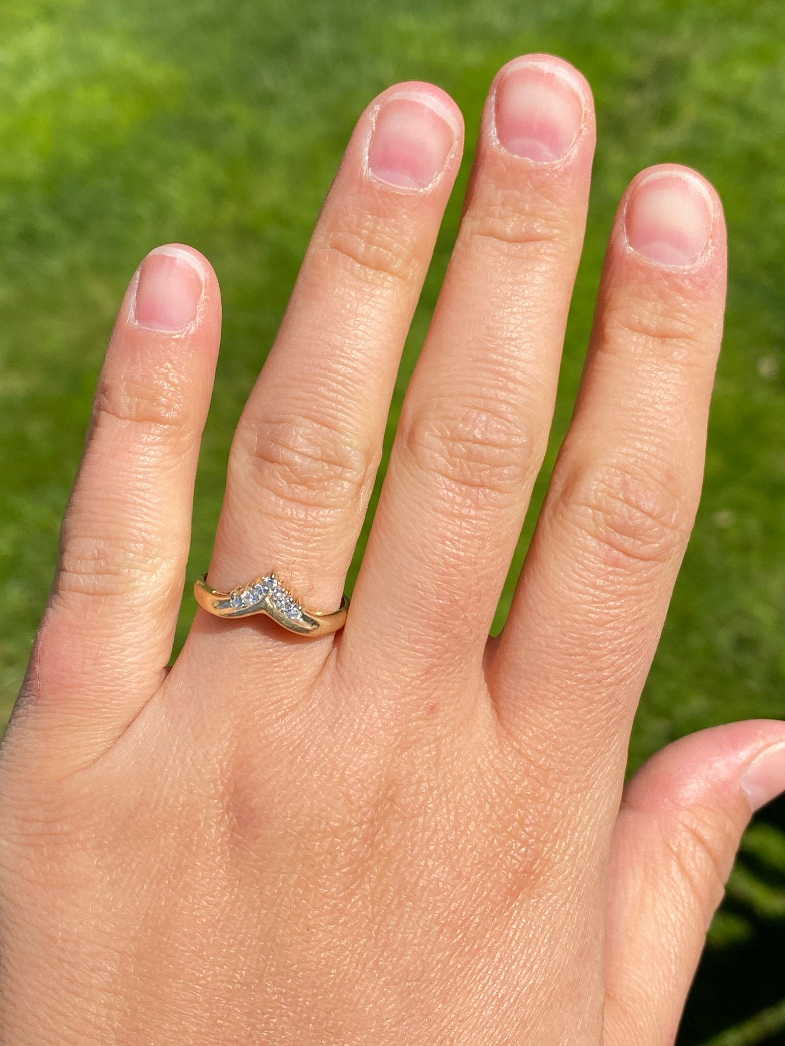 SOLD - The Gibara: Ladies 14K Diamond Chevron Style Band - Image 8