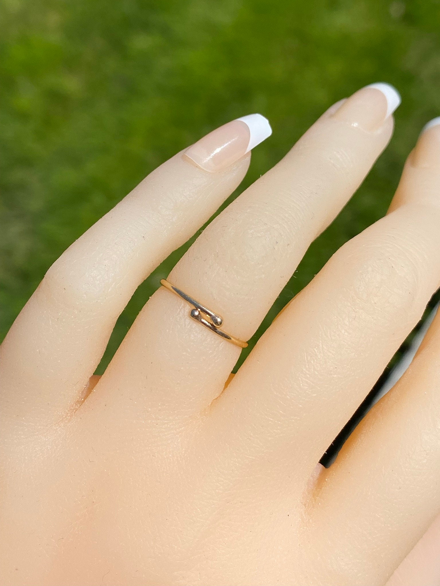 The Niceto: Ladies Thin Adjustable 14K Gold Band - Image 8