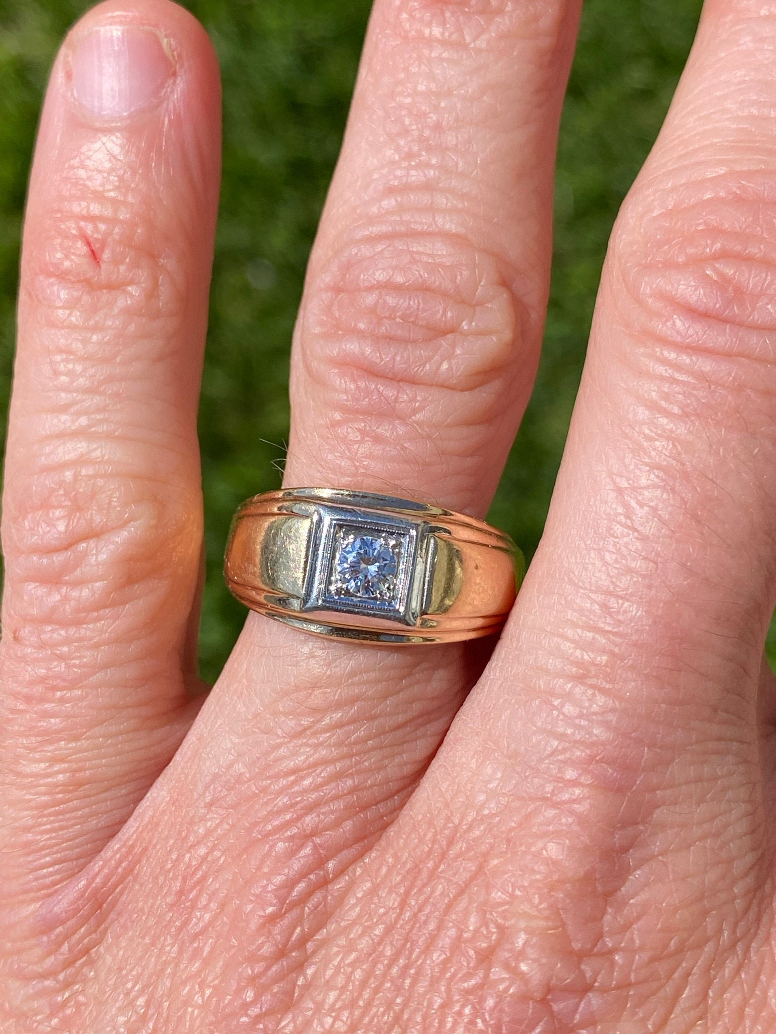 The Delbarton: Gentleman's 14K Yellow Gold Diamond Ring - Image 8