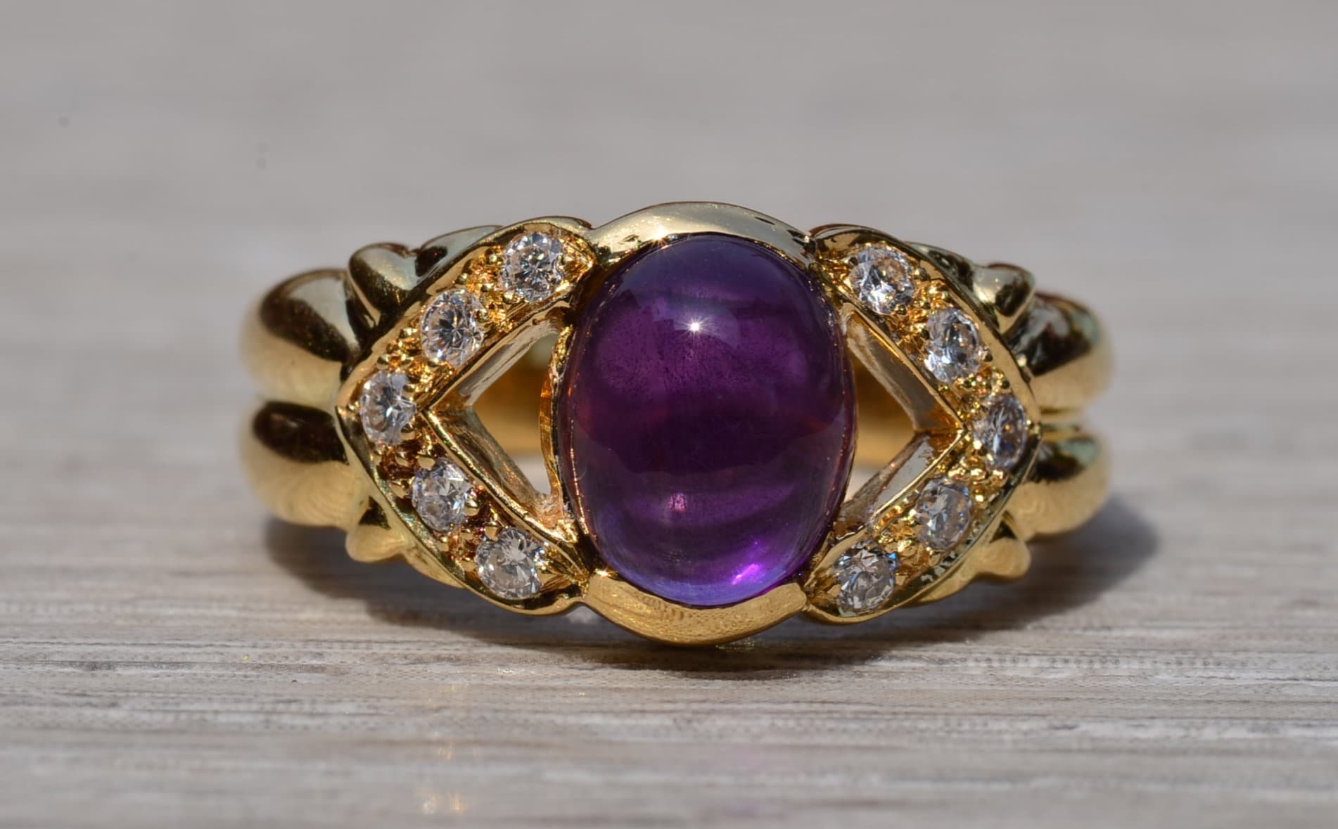 The Bealville: Purple Sapphire and Diamond Cocktail Ring - Image 7