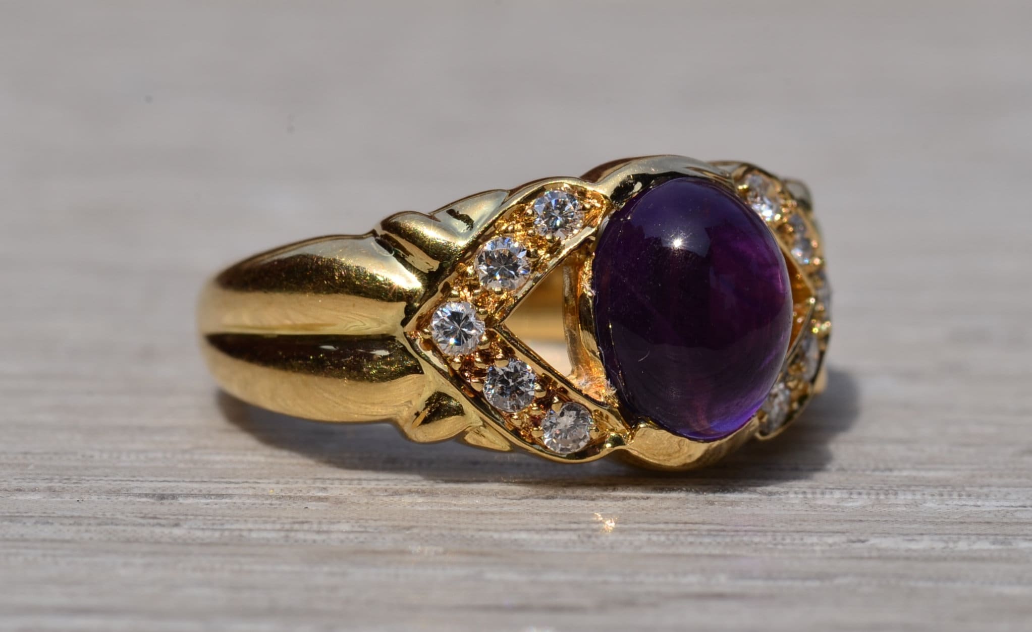 The Bealville: Purple Sapphire and Diamond Cocktail Ring - Image 6