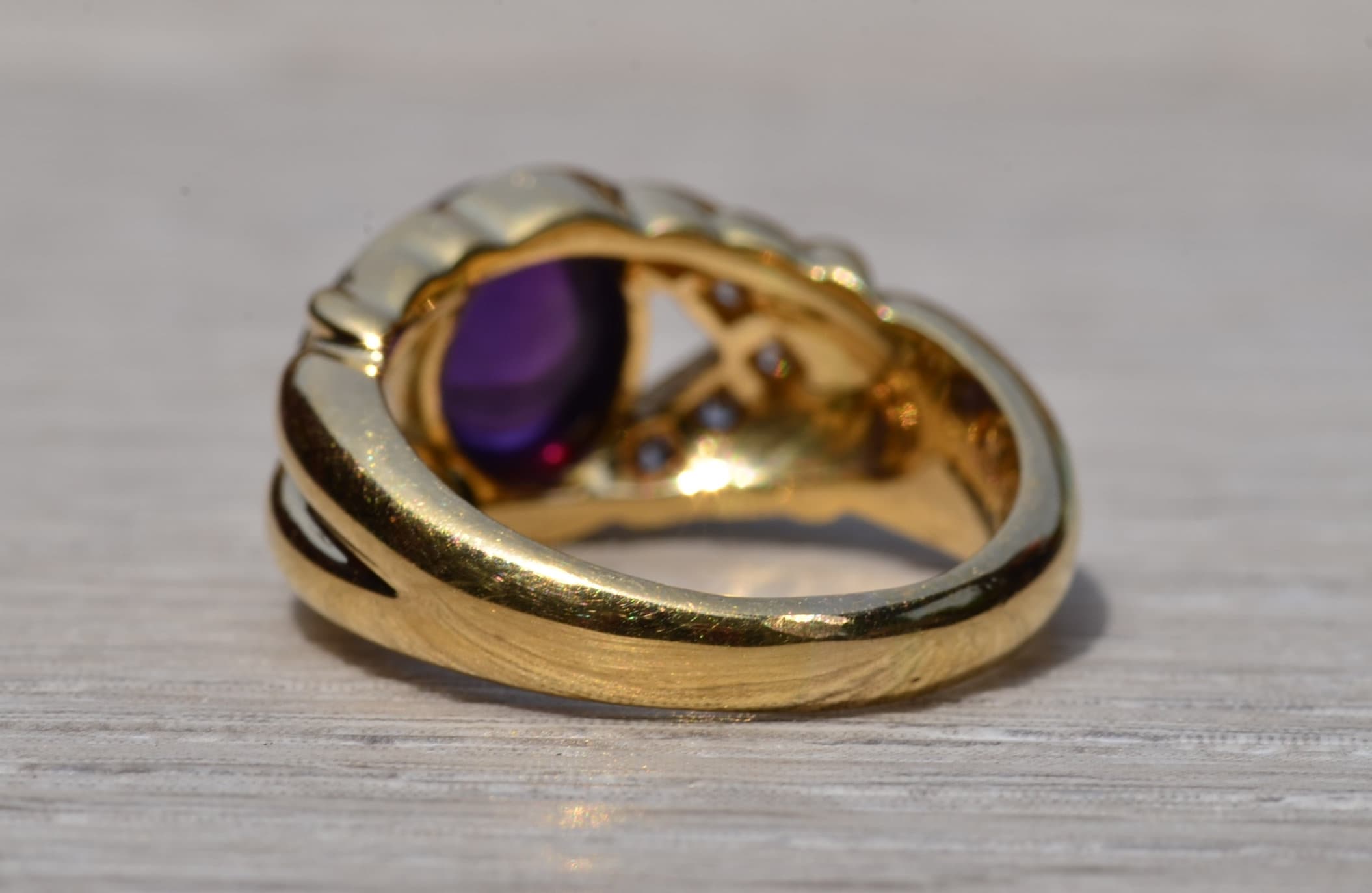 The Bealville: Purple Sapphire and Diamond Cocktail Ring - Image 4