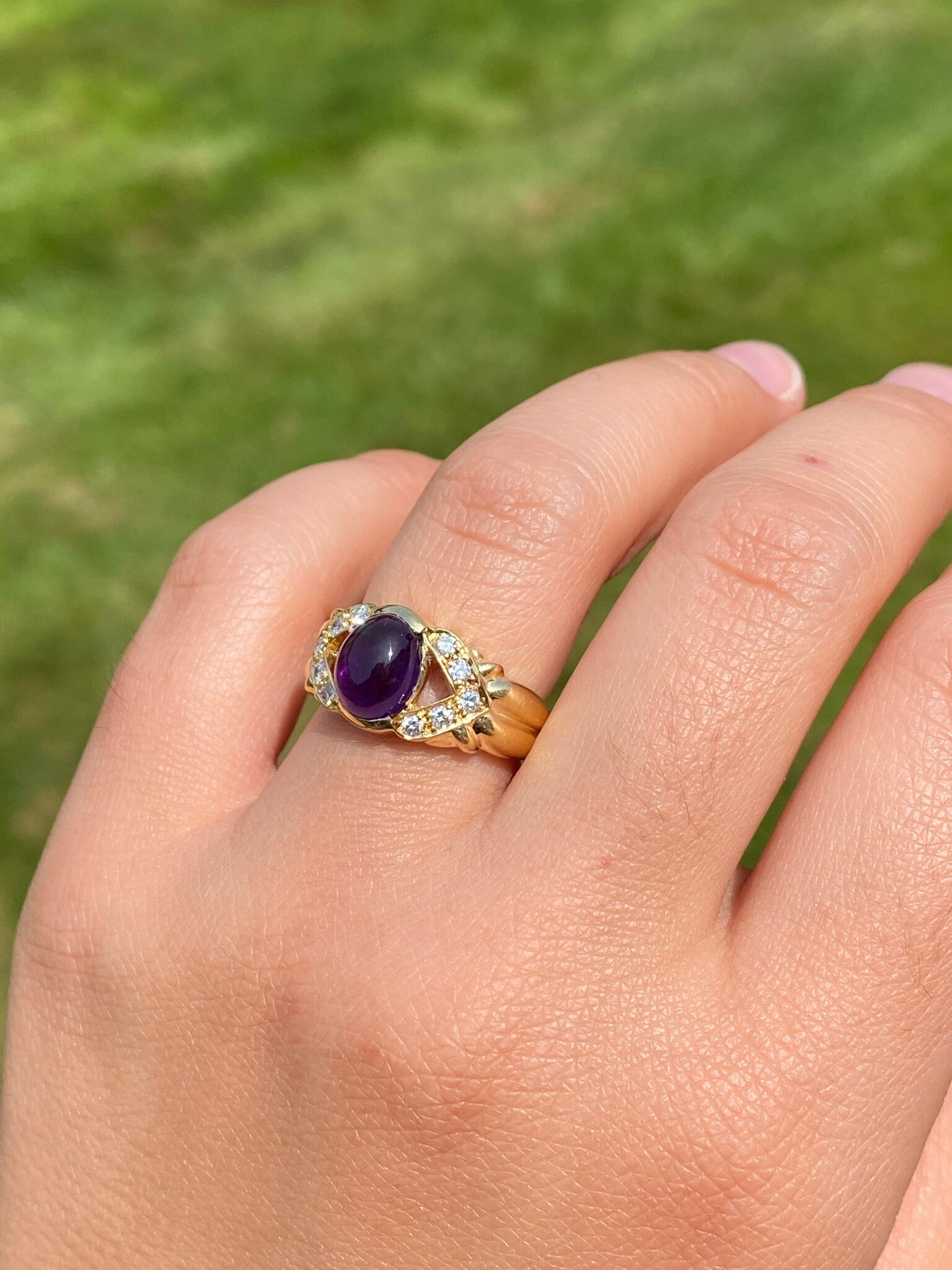 The Bealville: Purple Sapphire and Diamond Cocktail Ring - Image 10