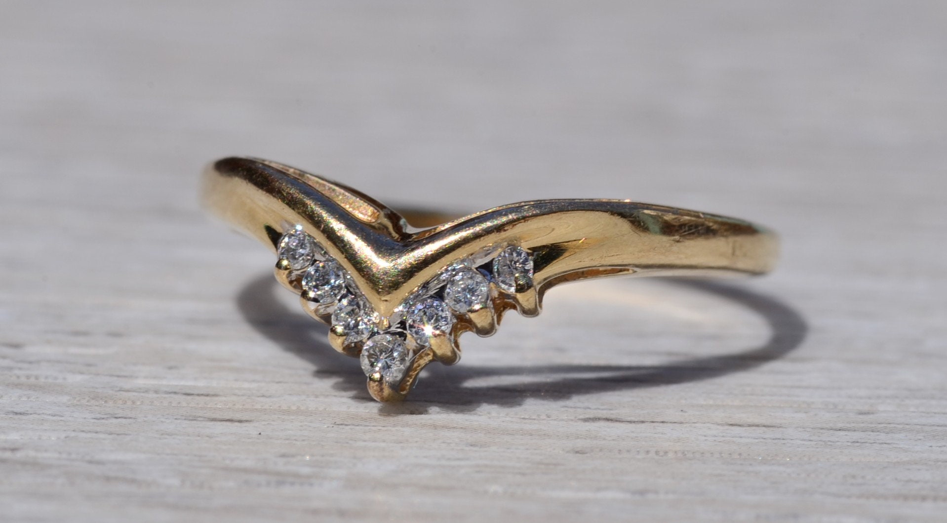 SOLD - The Gibara: Ladies 14K Diamond Chevron Style Band - Image 3