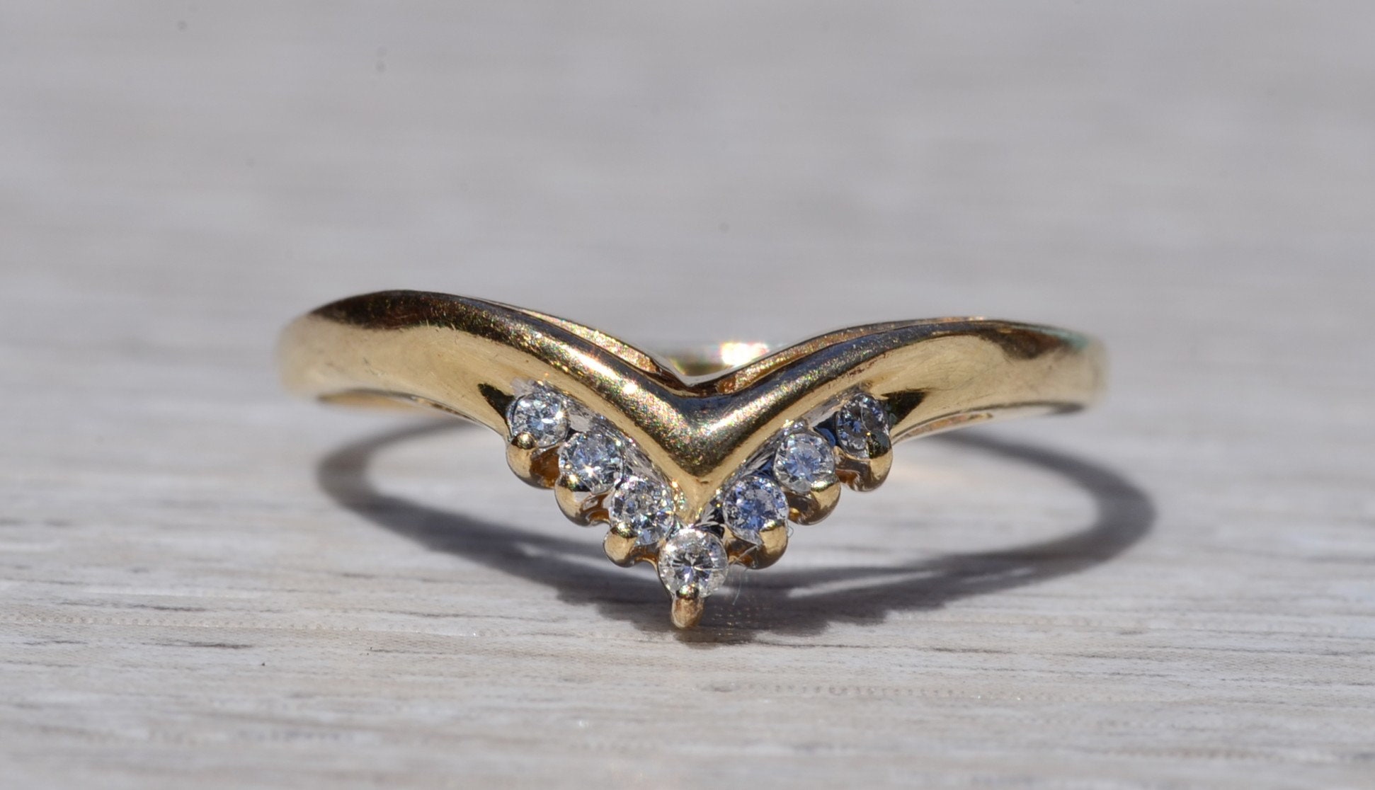 SOLD - The Gibara: Ladies 14K Diamond Chevron Style Band - Image 7