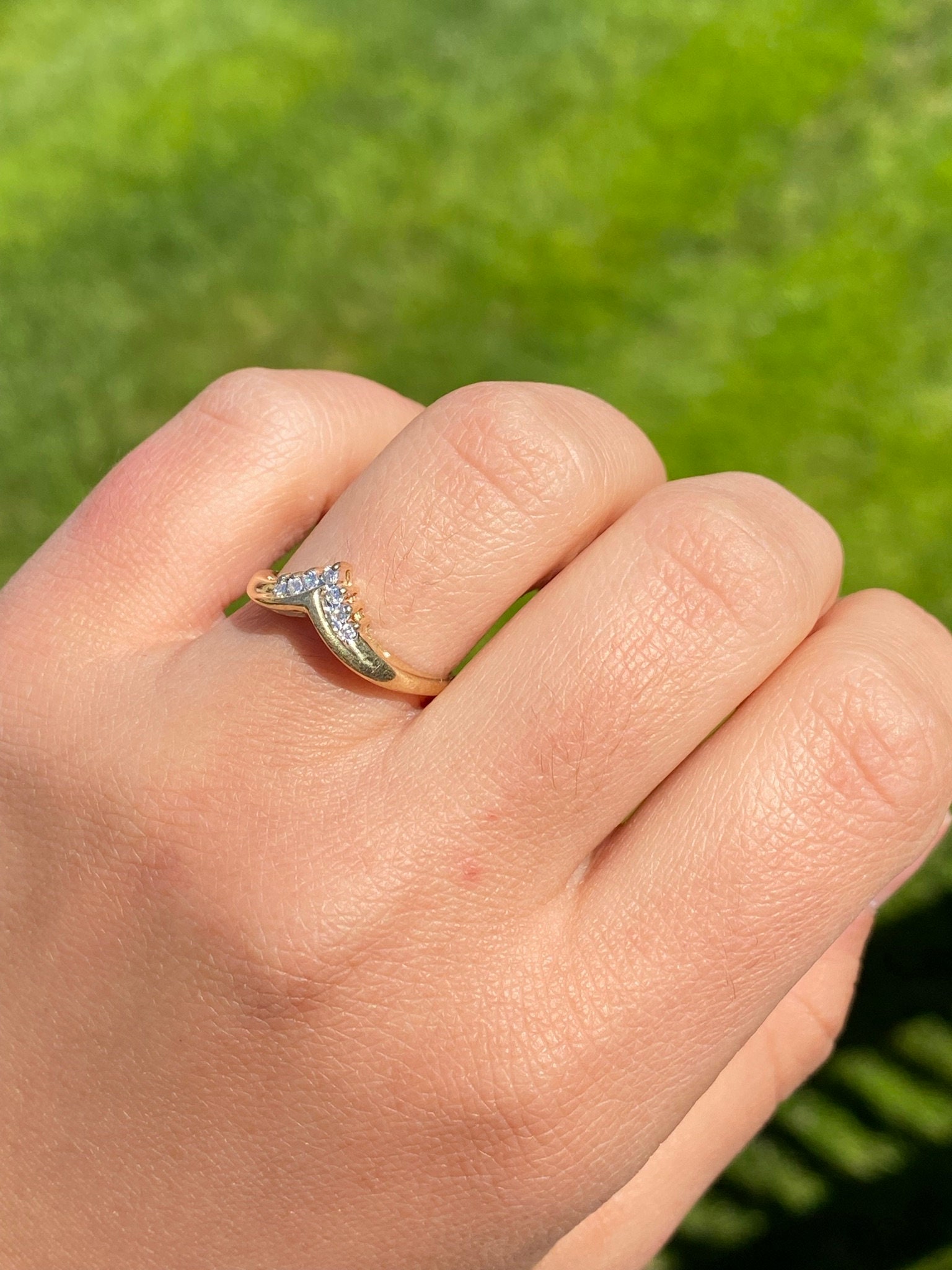 SOLD - The Gibara: Ladies 14K Diamond Chevron Style Band - Image 10