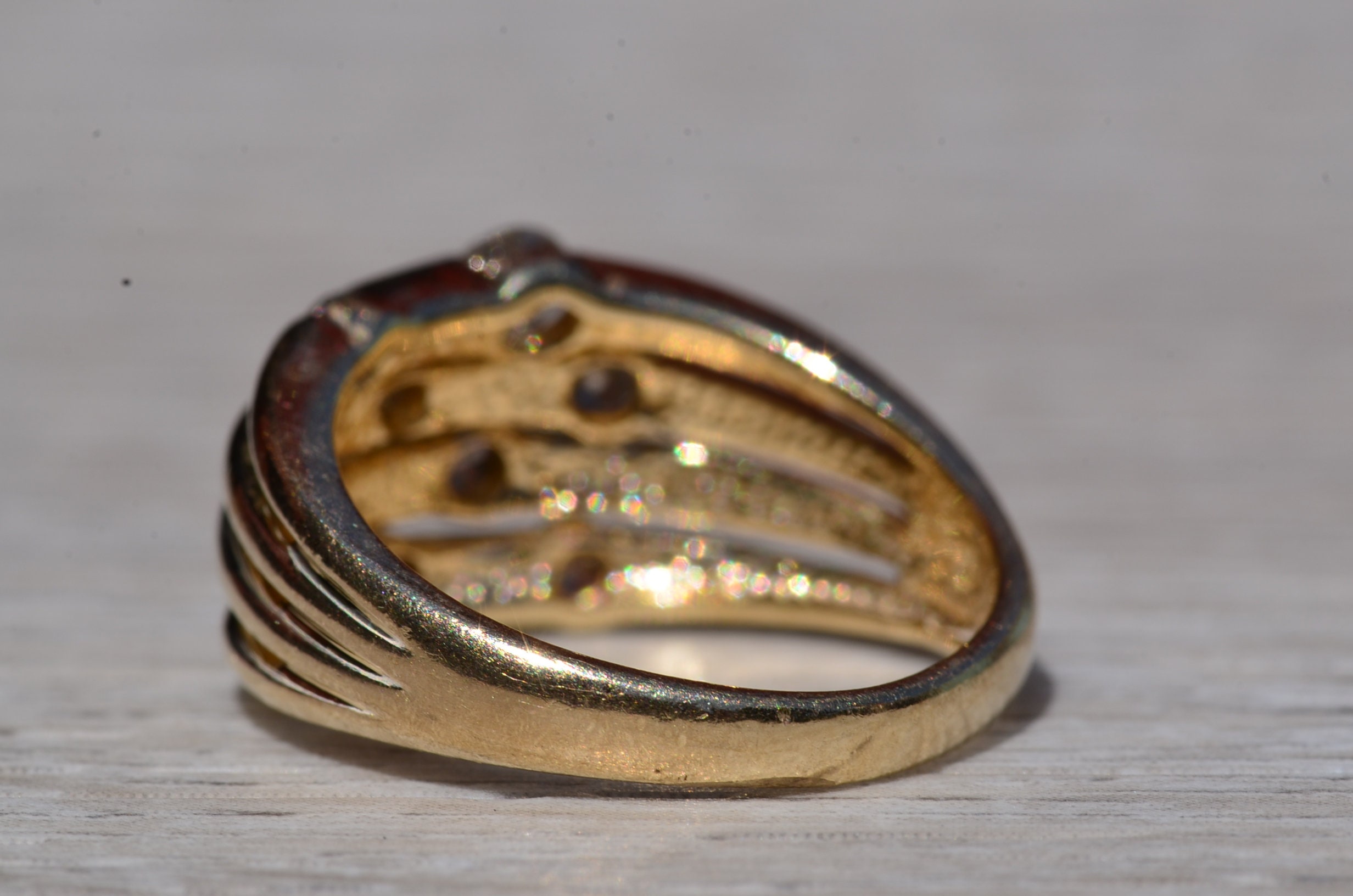 SOLD - The Corail: Ladies 14K Multi Band Ring set with Diamonds - Image 4